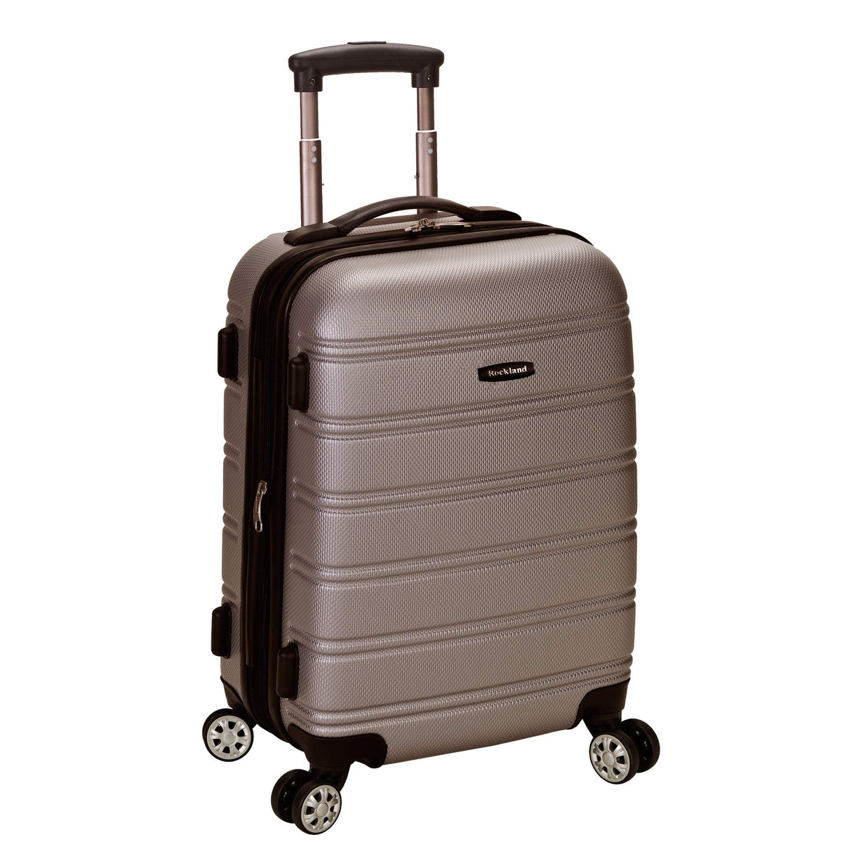 Rockland Melbourne Hardside Expandable Spinner Wheel Luggage, Silver, Carry-On 20-Inch
