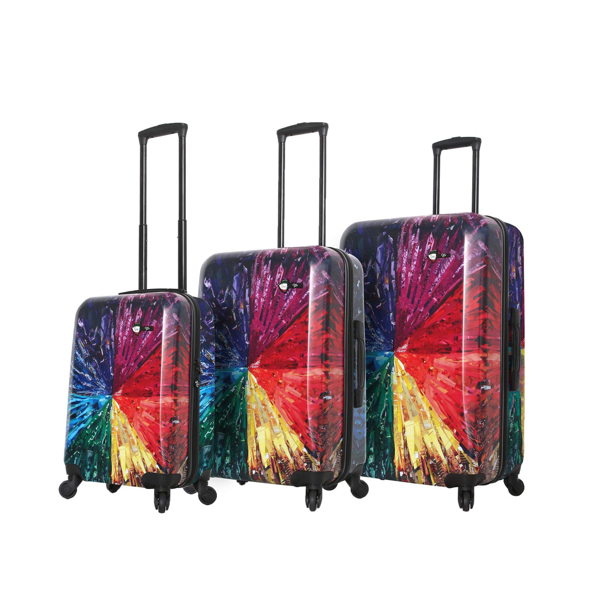 Mia Toro Italy Jennifer L. Schmidt Hardside Spinner Luggage 3pc Set,Color Wheel, One Size