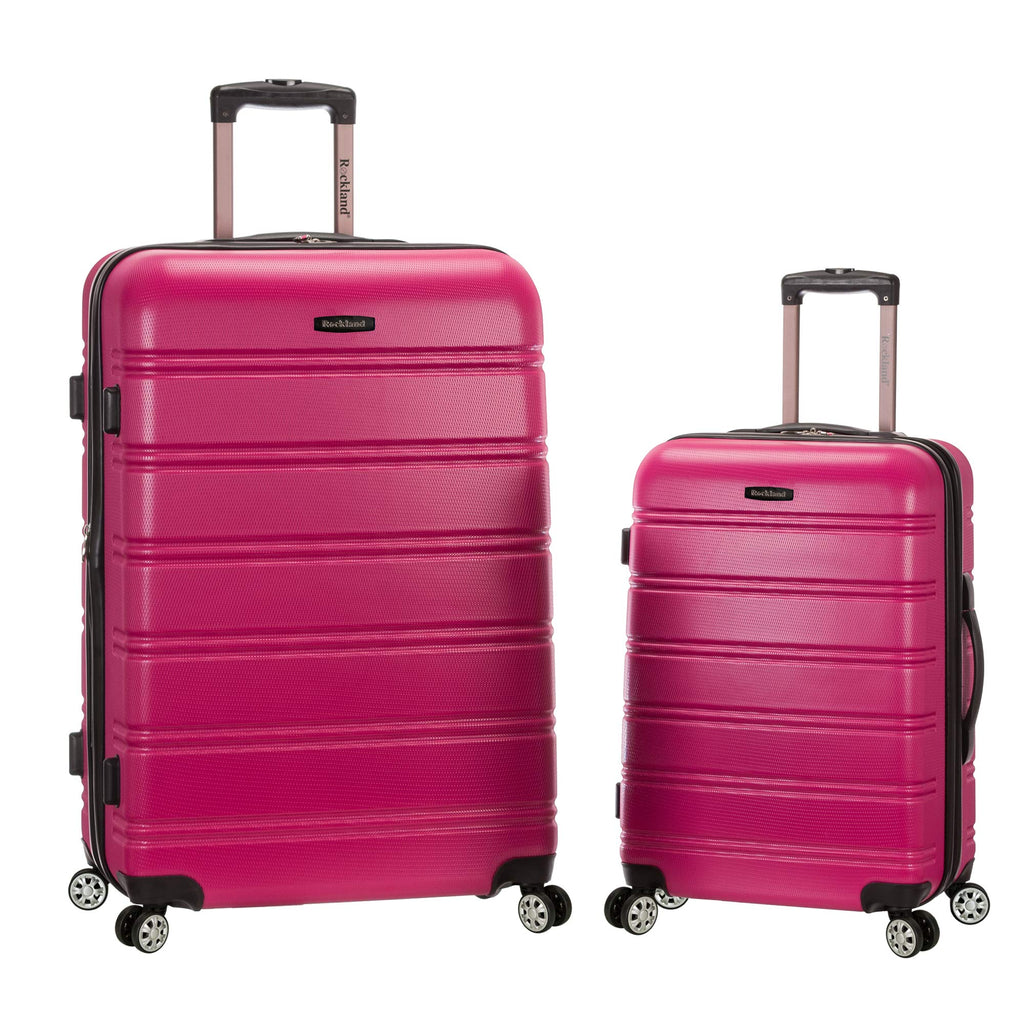 Rockland Melbourne Hardside Expandable Spinner Wheel Luggage, Magenta, 2 Piece (20"/28")