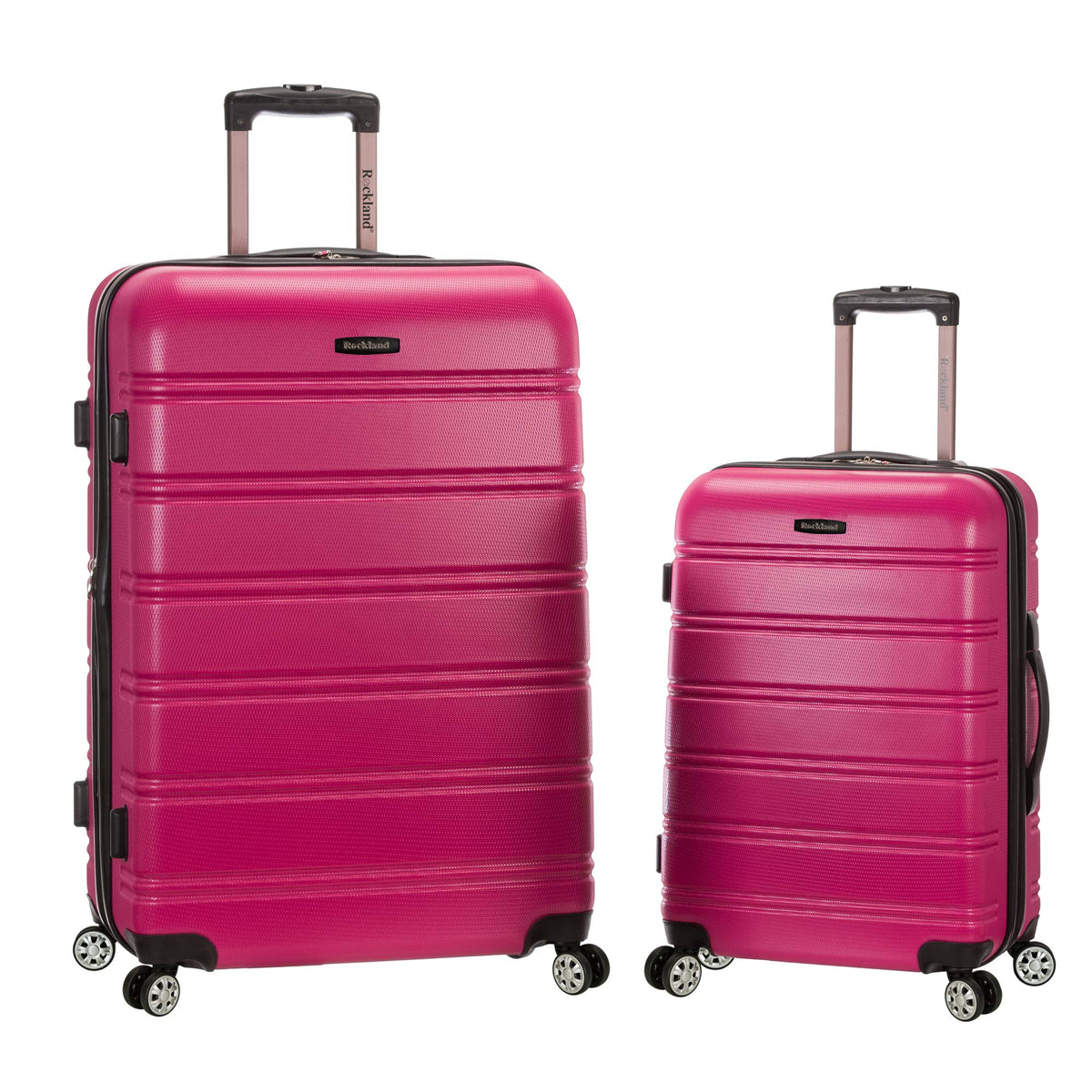 Rockland Melbourne Hardside Expandable Spinner Wheel Luggage, Magenta, 2 Piece (20"/28")