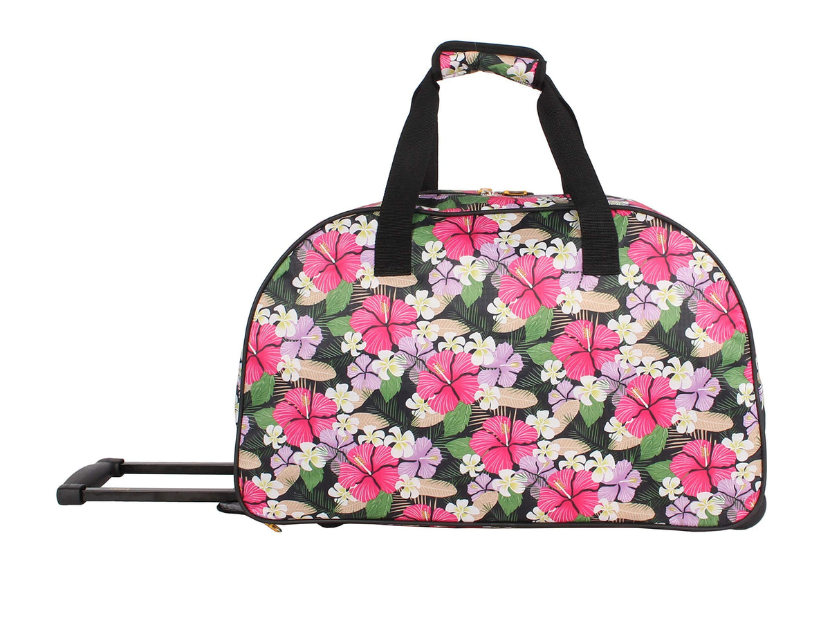 lucas Designer Carry On Luggage Collection - Lightweight Pattern 22 Inch Duffel Bag- Weekender Overnight (Tropic, 22in)