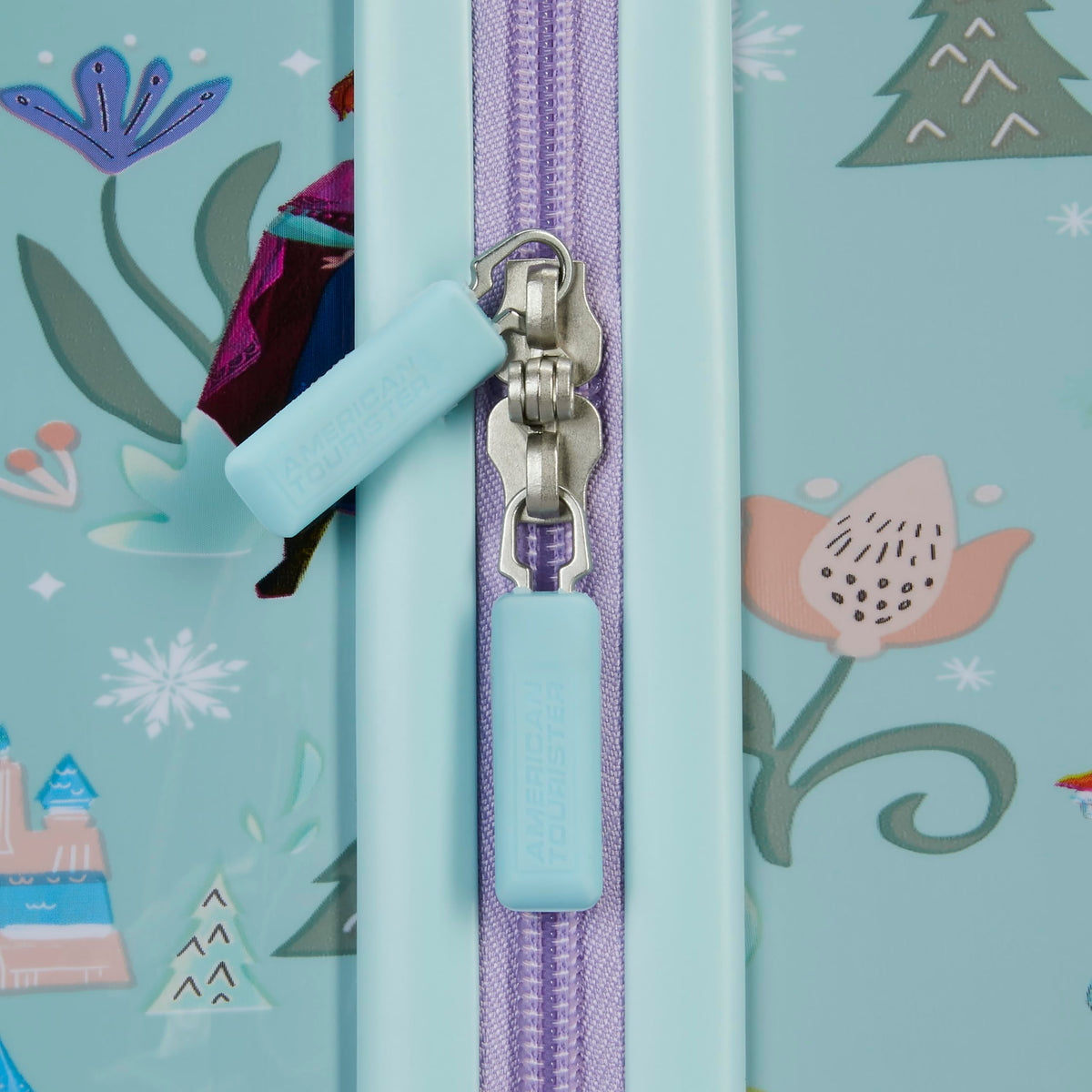 American Tourister Disney Frozen Carry-On Luggage - Airline Approved, Durable Hardshell with Favorite Frozen Characters - Roll Confidentially with Spinner Wheels & Colorful Adjustable Handle
