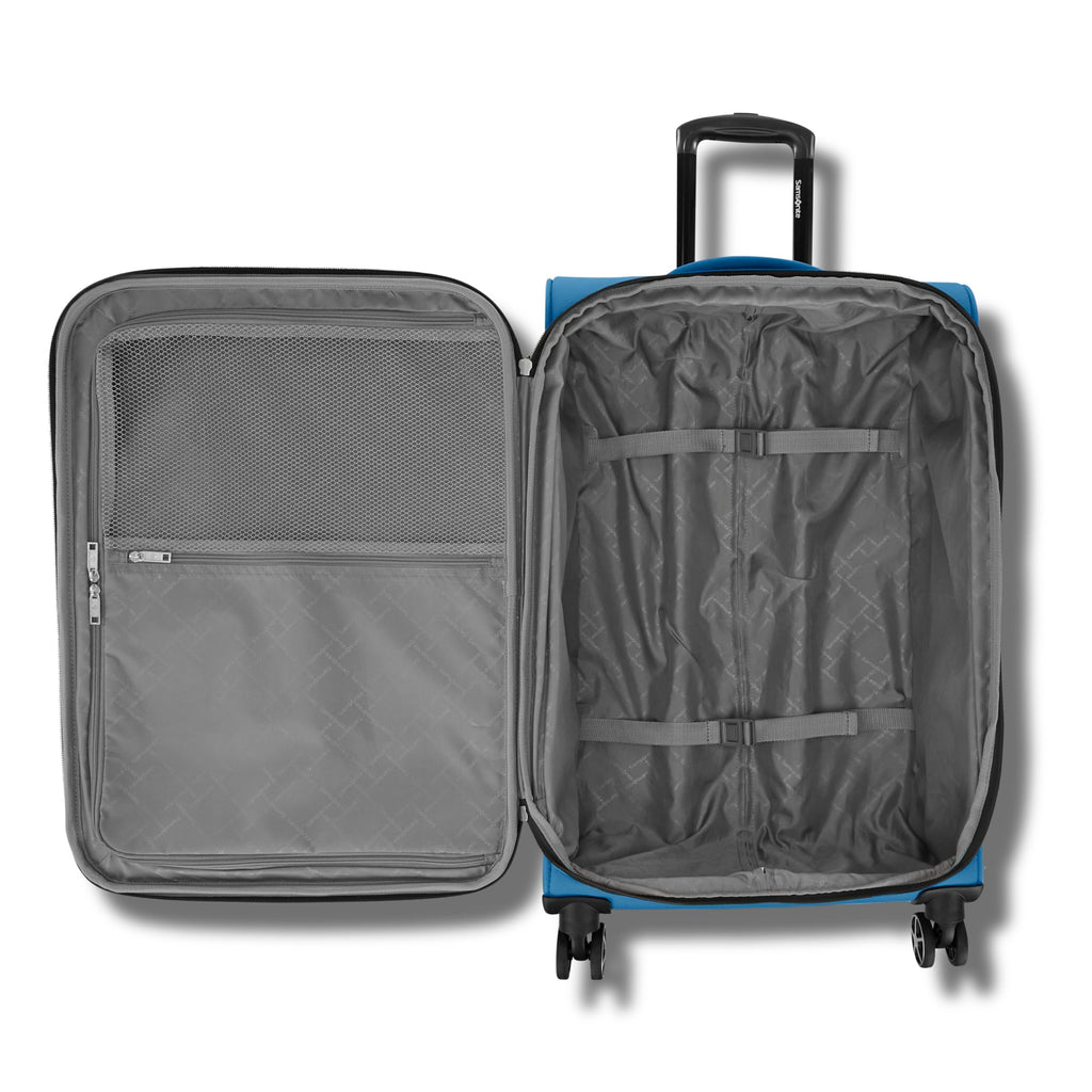 Samsonite Saire LTE Softside Expandable Luggage with Spinner Wheels, Carribean Blue, 2-Piece Set (Carry-on/Medium)