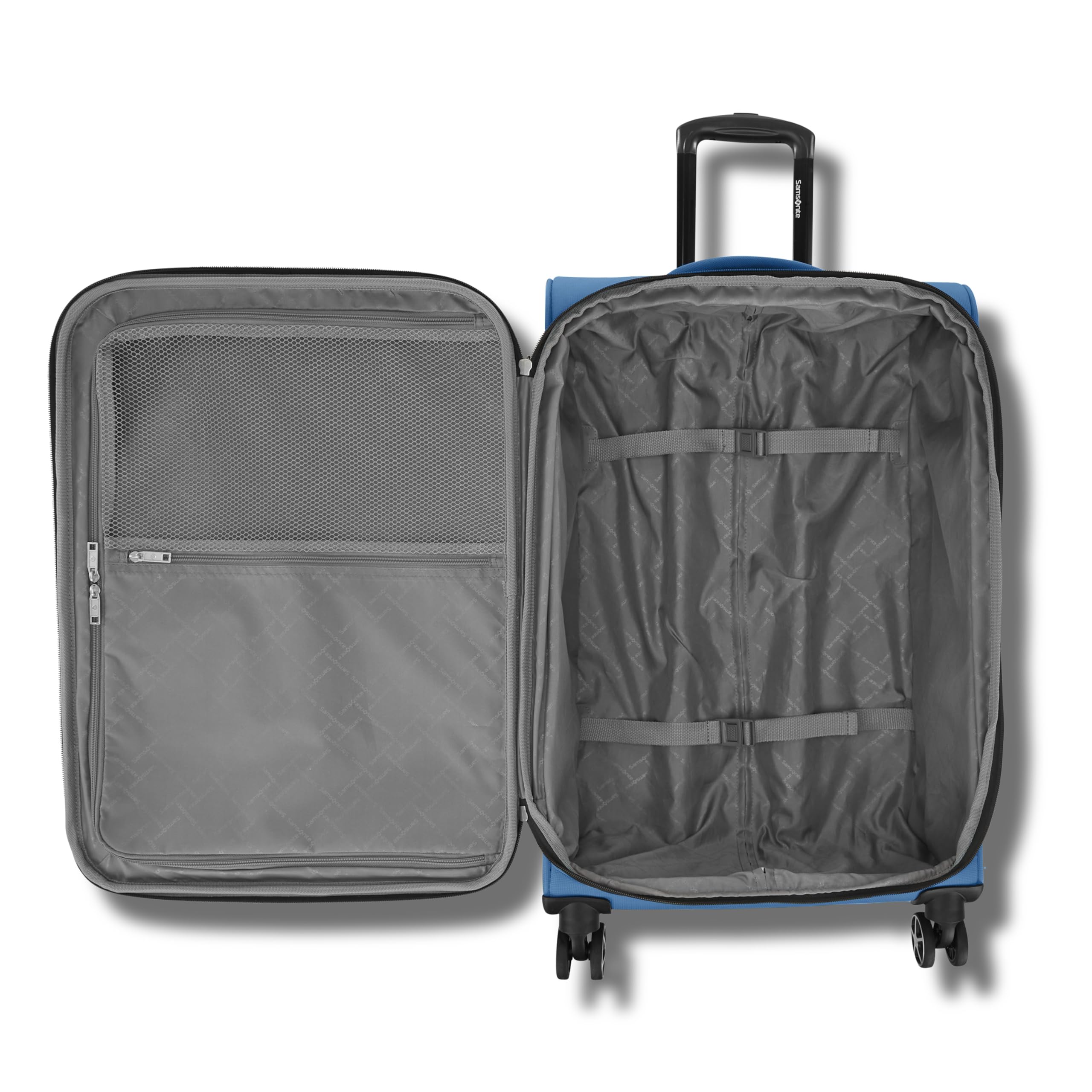 Samsonite Saire LTE Softside Expandable Luggage with Spinner Wheels, Carribean Blue, 2-Piece Set (Carry-on/Medium)