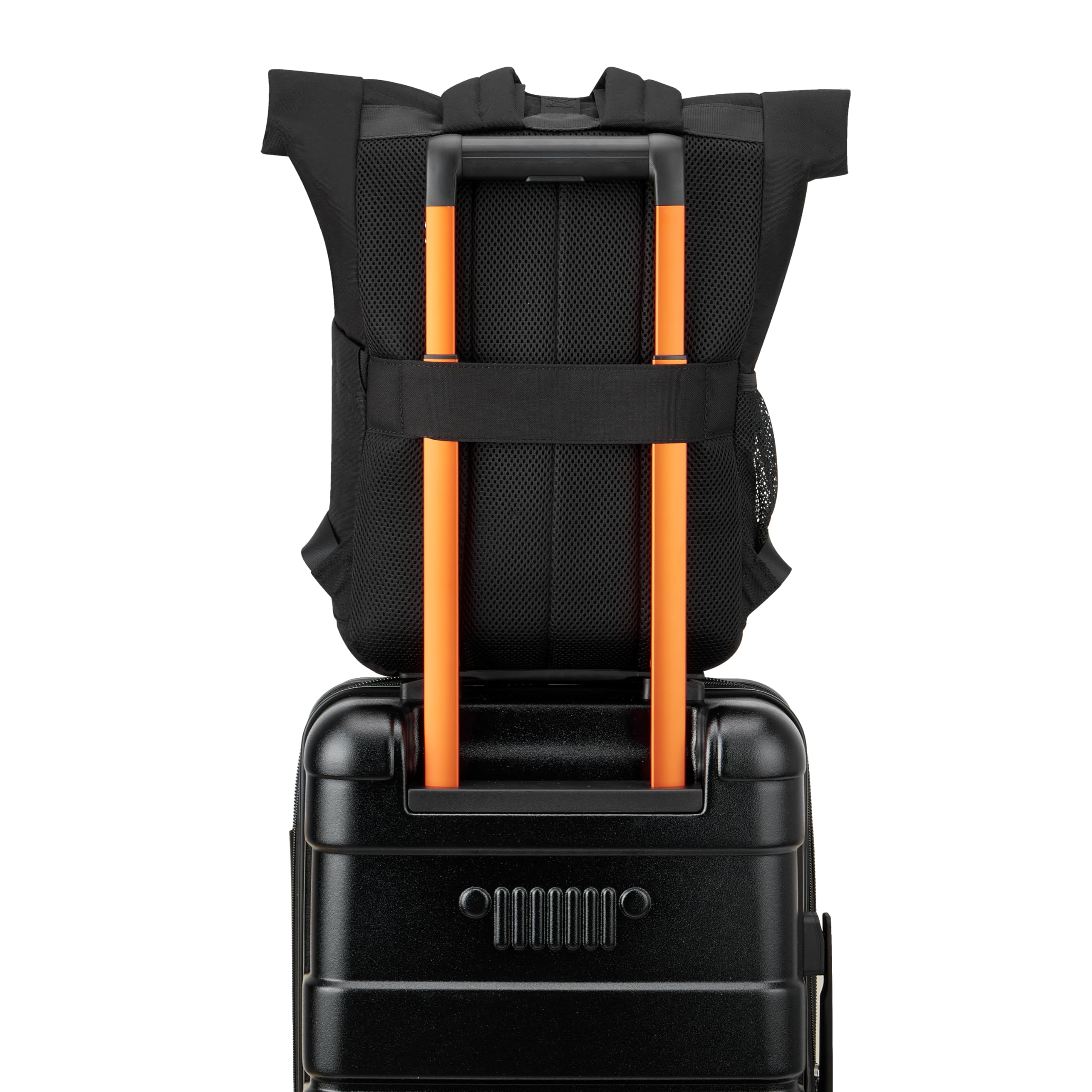 Jeep JS016D Rolltop Laptop Travel Backpack, Black