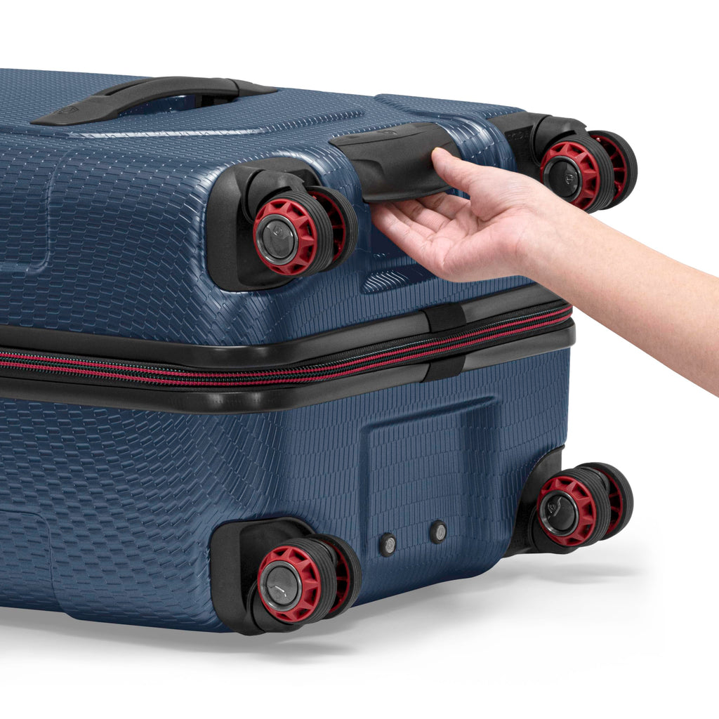 Traveler's Choice Maxporter II Polycarbonate Hardside Trunk with Spinner Wheels, Navy, 28-Inch Medium Trunk