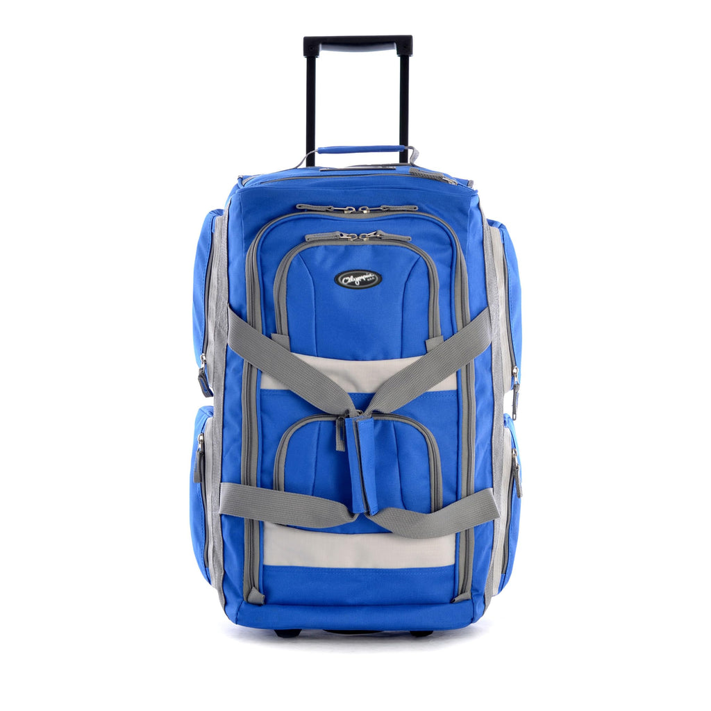 Olympia U.S.A. 33 inch Jumbo Size 8 Pockets Wheeled Rolling Duffel Bag Water Resistant Luggage Lightweight Travel Suitcase with Retractable Handle