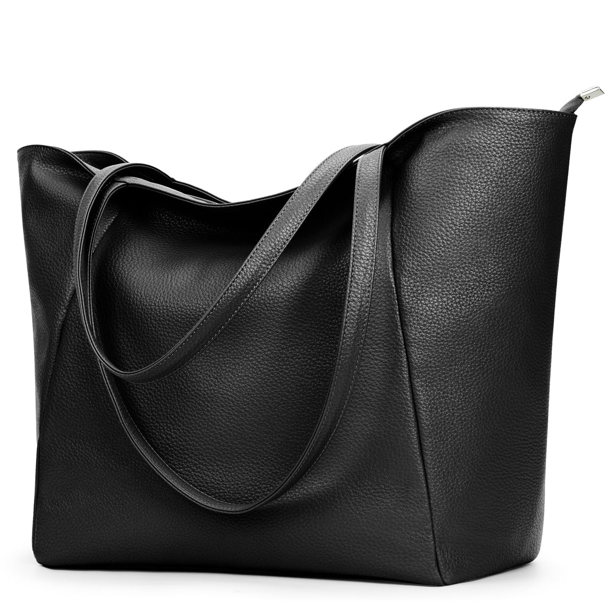 KALIDI Large Tote Bag Vegan Leather Casual Zipper Work Bag Weekender Hobo for Women 24L Oversize Shoulder Travel Purse