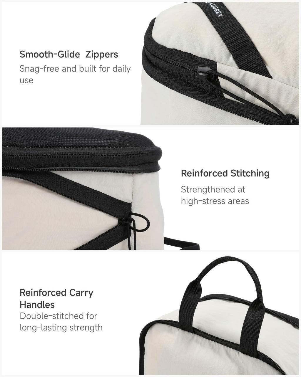 LUGGEX Carry On Luggage and 4 Set Travel Packing Cubes Bundle – Travel Essentials