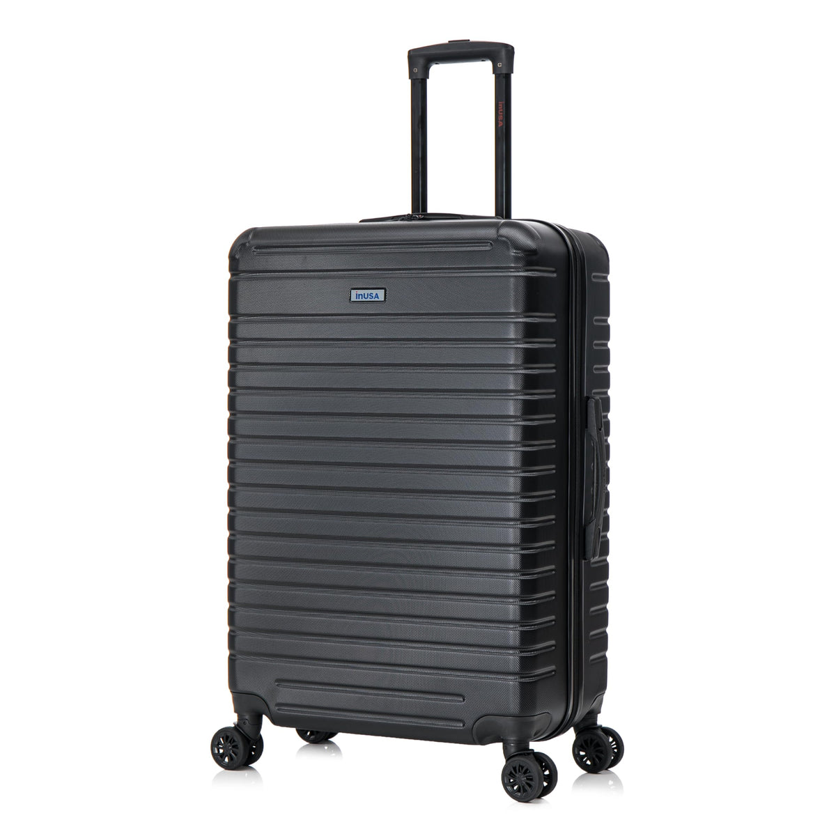 InUSA DEEP Luggage with GEL Handle | Spacious Traveling Suitcases Travel Suitcase with Dual Spinner Wheels and Studs | 28 Inch Large Hardside Luggage | Black