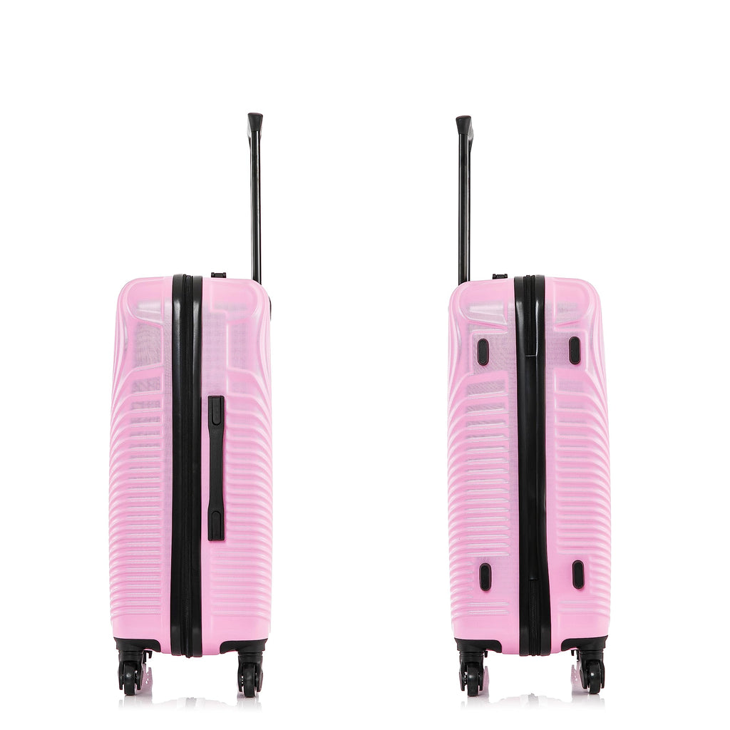 DUKAP INCEPTION Luggage with Spinner Wheels | Durable Lightweight Hardside Suitcase, Travel Bag with Handle and Trolley, 24-Inch Medium Checked Luggage | Pink