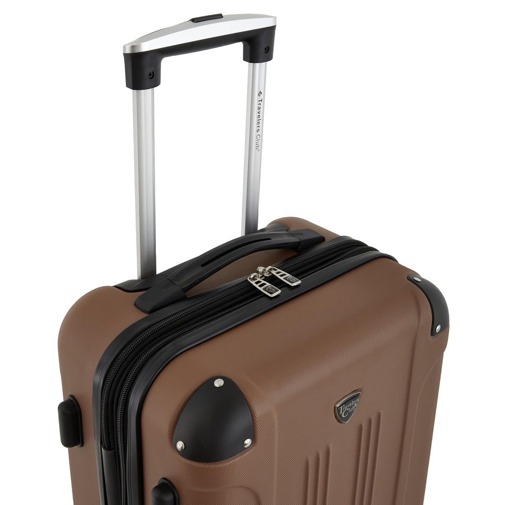 Travelers Club Chicago Hardside Expandable Spinner Luggage, Rum Caramel, 22" Carry-On