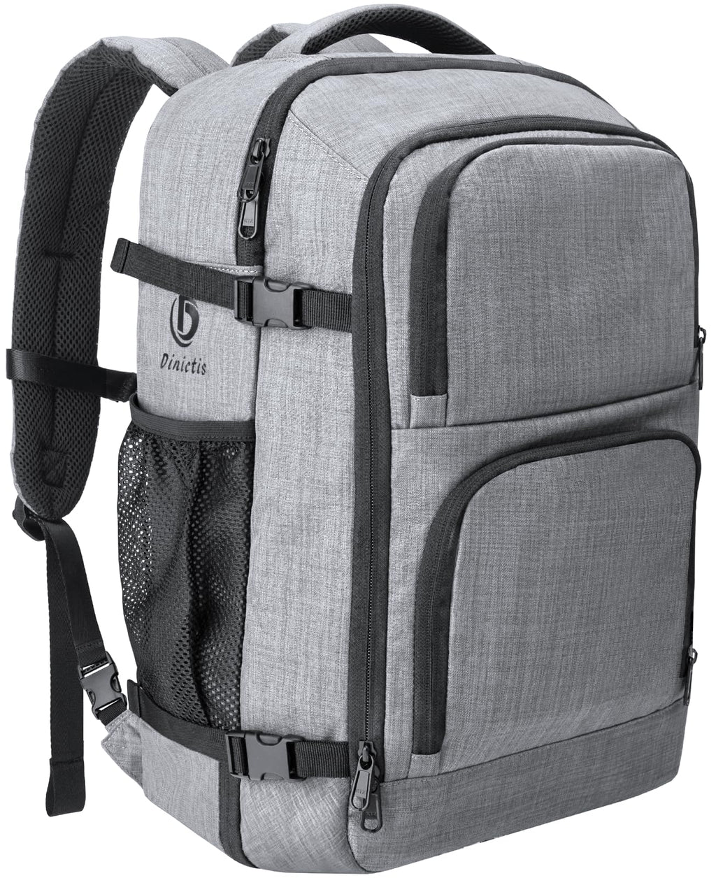 Dinictis Travel Backpack Carry on Flight Approved, Backpack Suitcase for Travel, Personal Item Travel Bag fits 17 inch Laptop- Grey