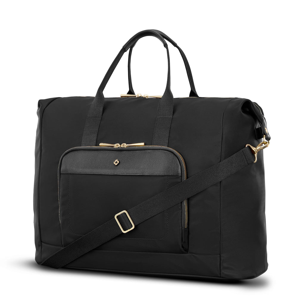 Samsonite Mobile Solution 2 Duffle Bag - Travel & Work Carry-On with Padded Laptop Sleeve, Front Organizer Pocket, Removable Crossbody Strap, StackIt™ Strap, Business & Leisure Travel Bag - Black