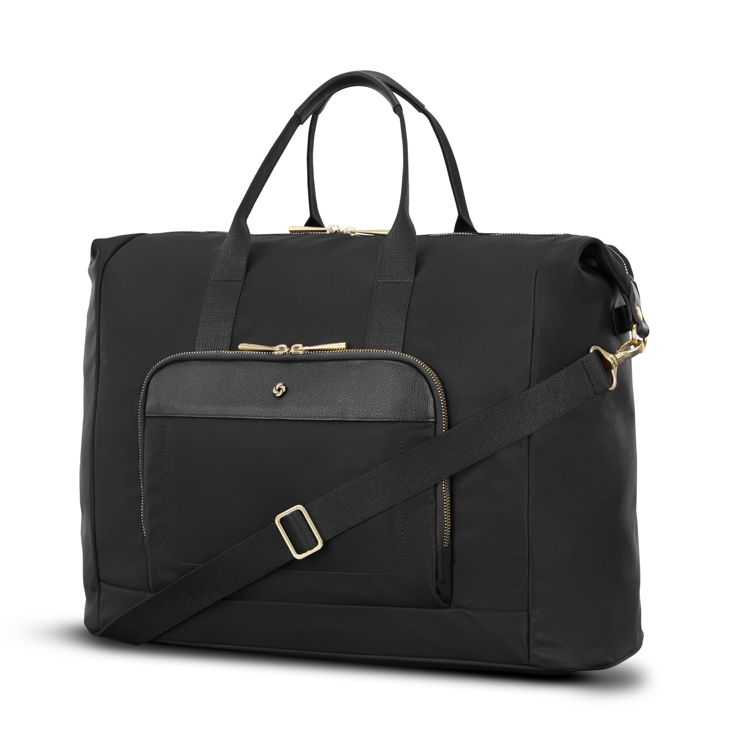 Samsonite Mobile Solution 2 Duffle Bag - Travel & Work Carry-On with Padded Laptop Sleeve, Front Organizer Pocket, Removable Crossbody Strap, StackIt™ Strap, Business & Leisure Travel Bag - Black