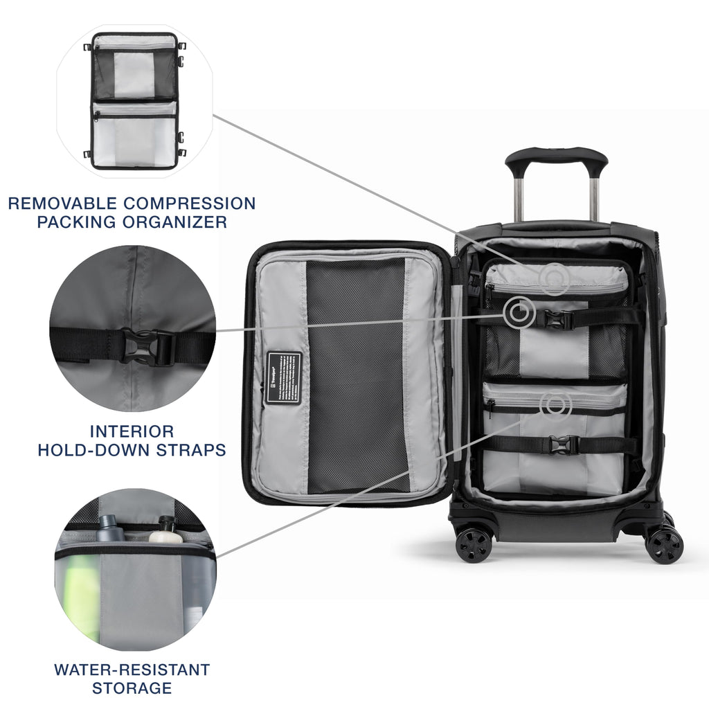 Travelpro Crew Classic Lightweight Softside Expandable Carry on Luggage, 8 Wheel Spinner Suitcase, Men and Women, Carry On 21-Inch, Titanium Grey