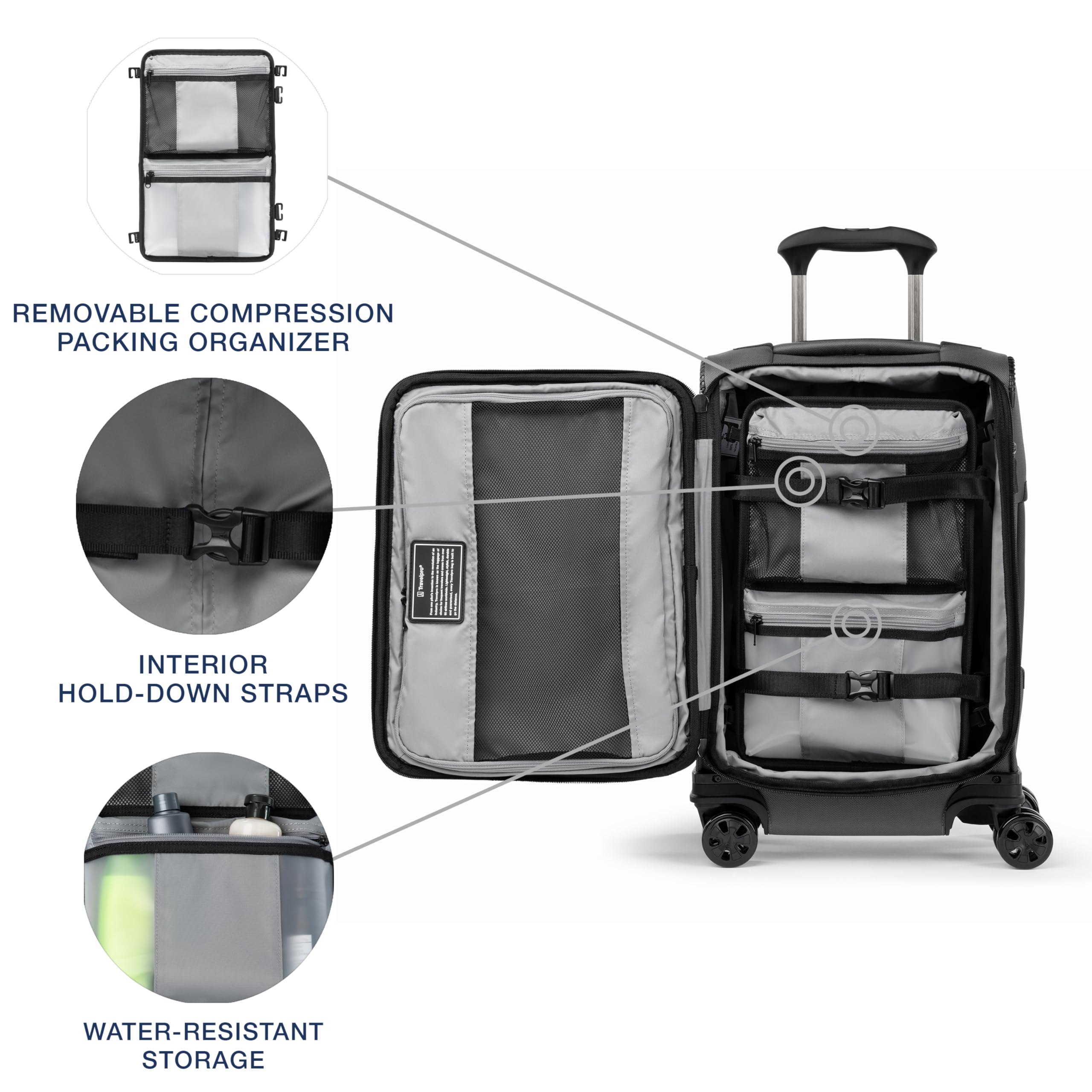 Travelpro Crew Classic Lightweight Softside Expandable Carry on Luggage, 8 Wheel Spinner Suitcase, Men and Women, Carry On 21-Inch, Titanium Grey