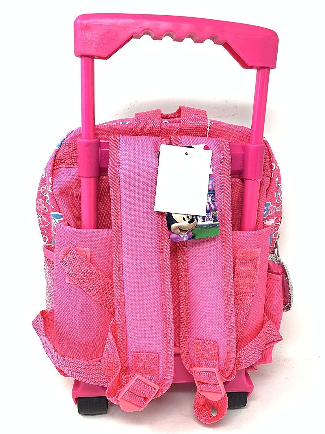 Disney mini Minnie Mouse Medium Rolling Backpack, lunch Box and fashion glasses School Set -