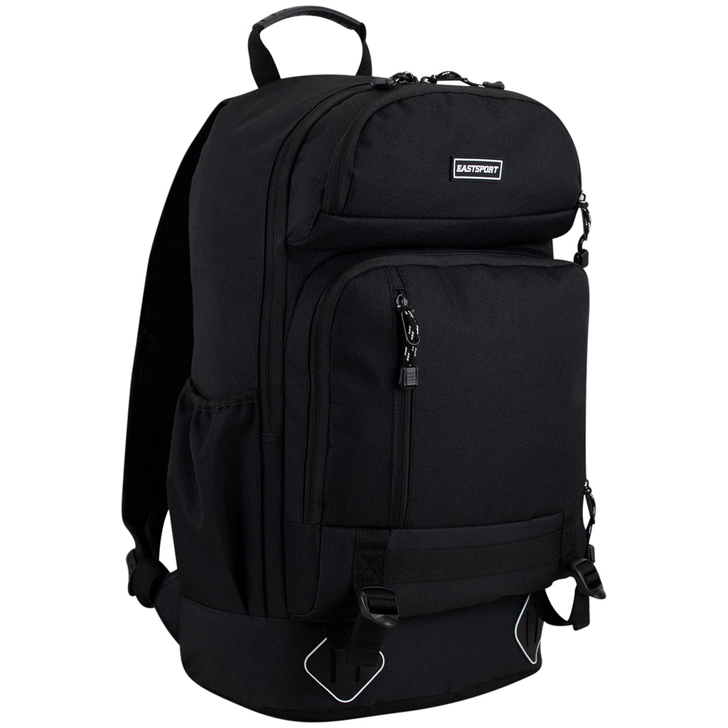 Eastsport Outdoors Elevated Hiking Travel Weekender Carry On Bookbag Daypack Rusksack Large Bag Backpack, Black