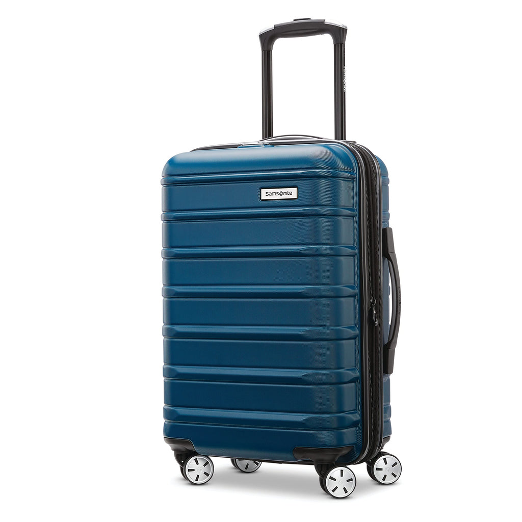 Samsonite Omni 2 Global Carry-On Spinner Luggage - Compact Size For International Travel - Airline-Approved - Features Expandable Polycarbonate Shell, 360° Wheels, USB Power Hub - Lagoon Blue