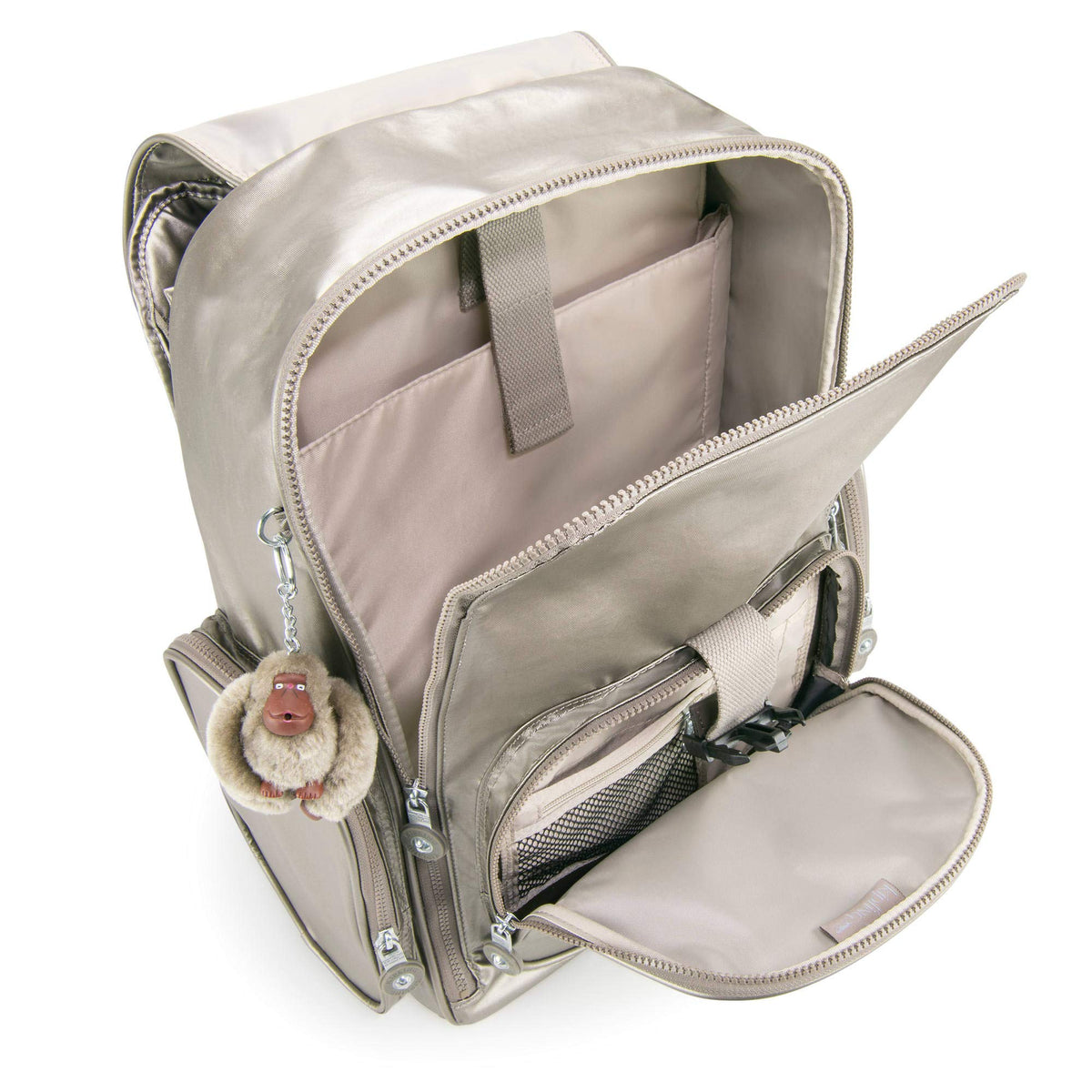 Kipling Alcatraz II Metallic Large Rolling Laptop Backpack Metallic Pewter