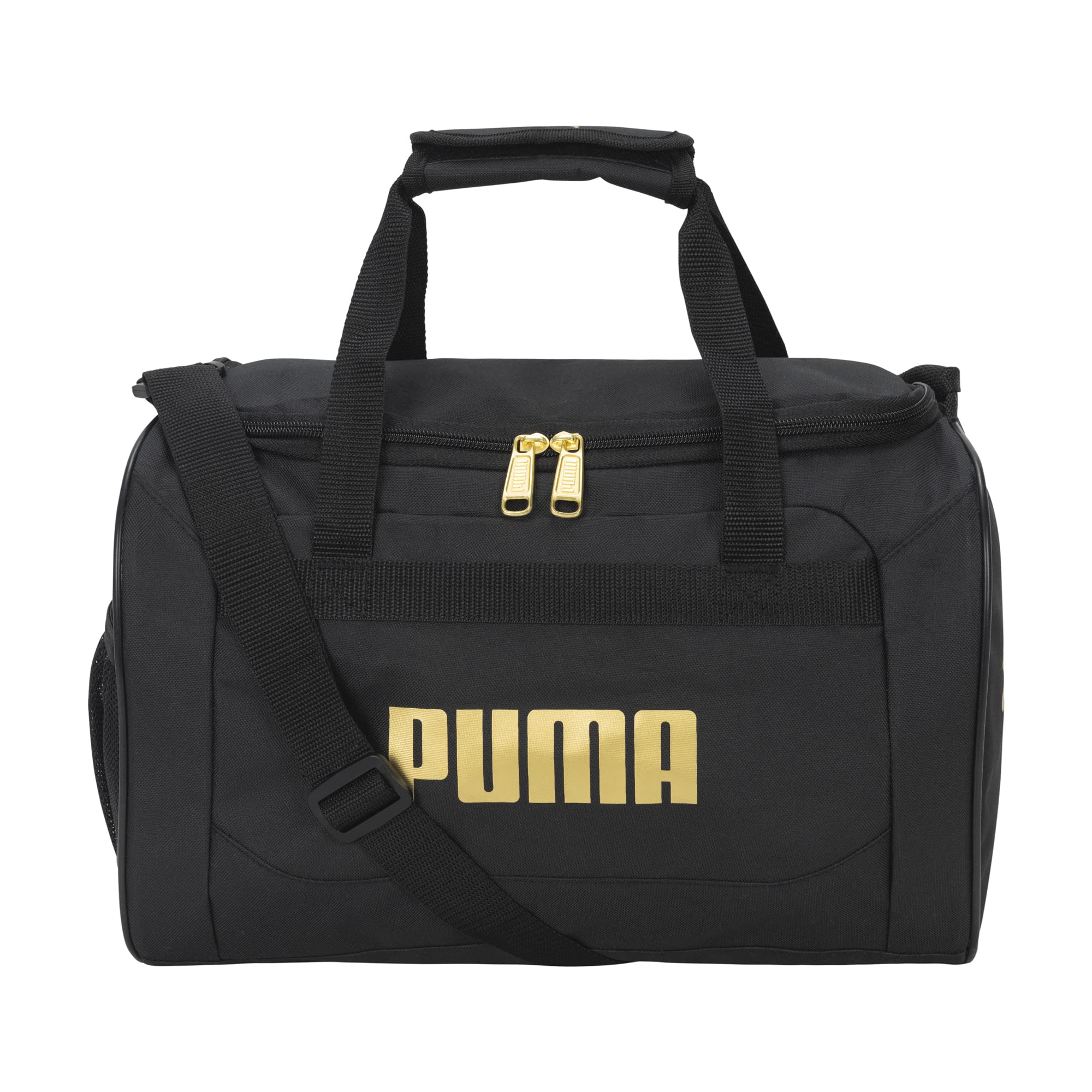 PUMA Kids' Transformation 14" Youth Duffel Bag, Black/Gold, OS