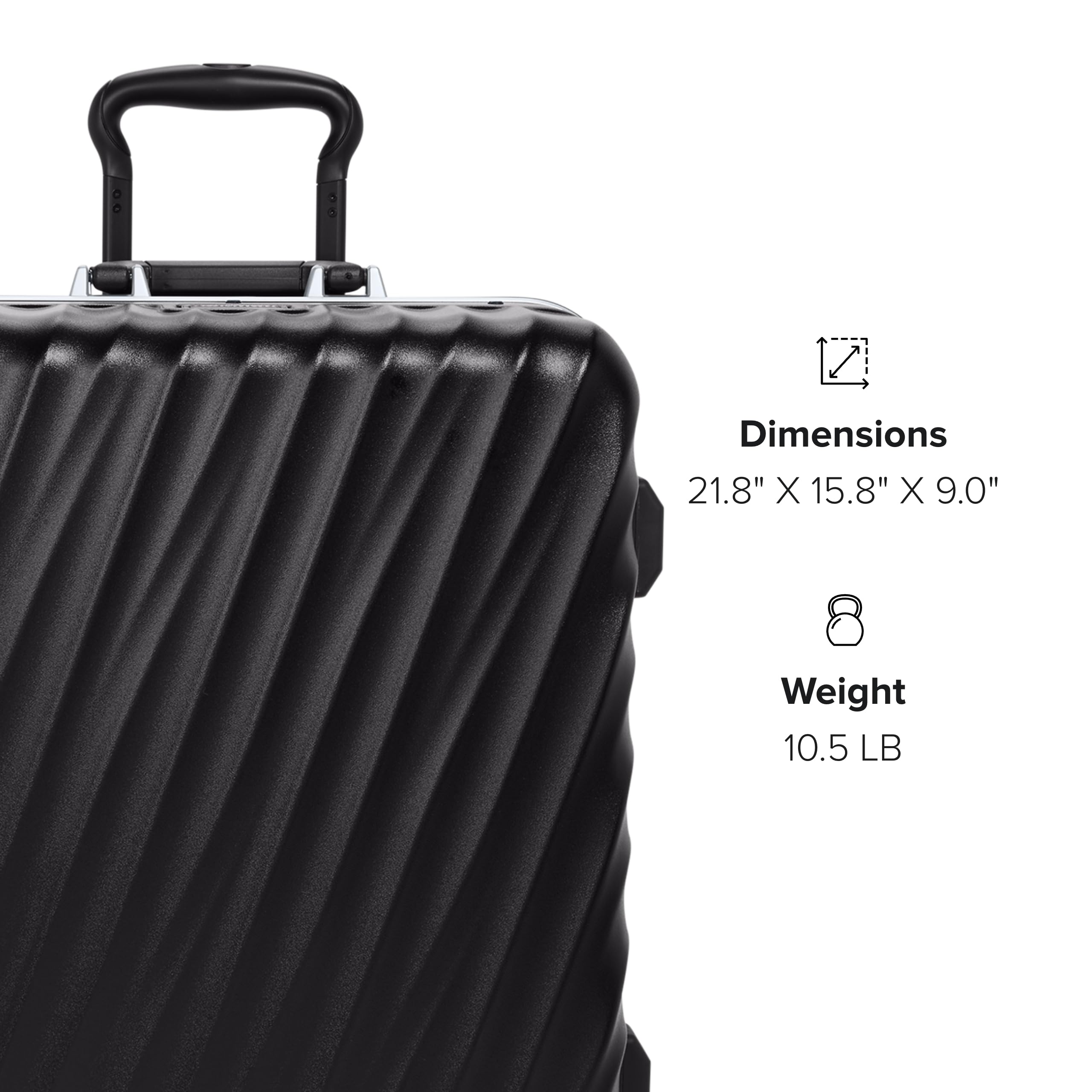 TUMI 19 Degree Frame Continental 4 Wheel Carry-On - Lightweight Suitcase - Hard Shell Luggage - 21.8" X 15.8" X 9.0" - Black Textured