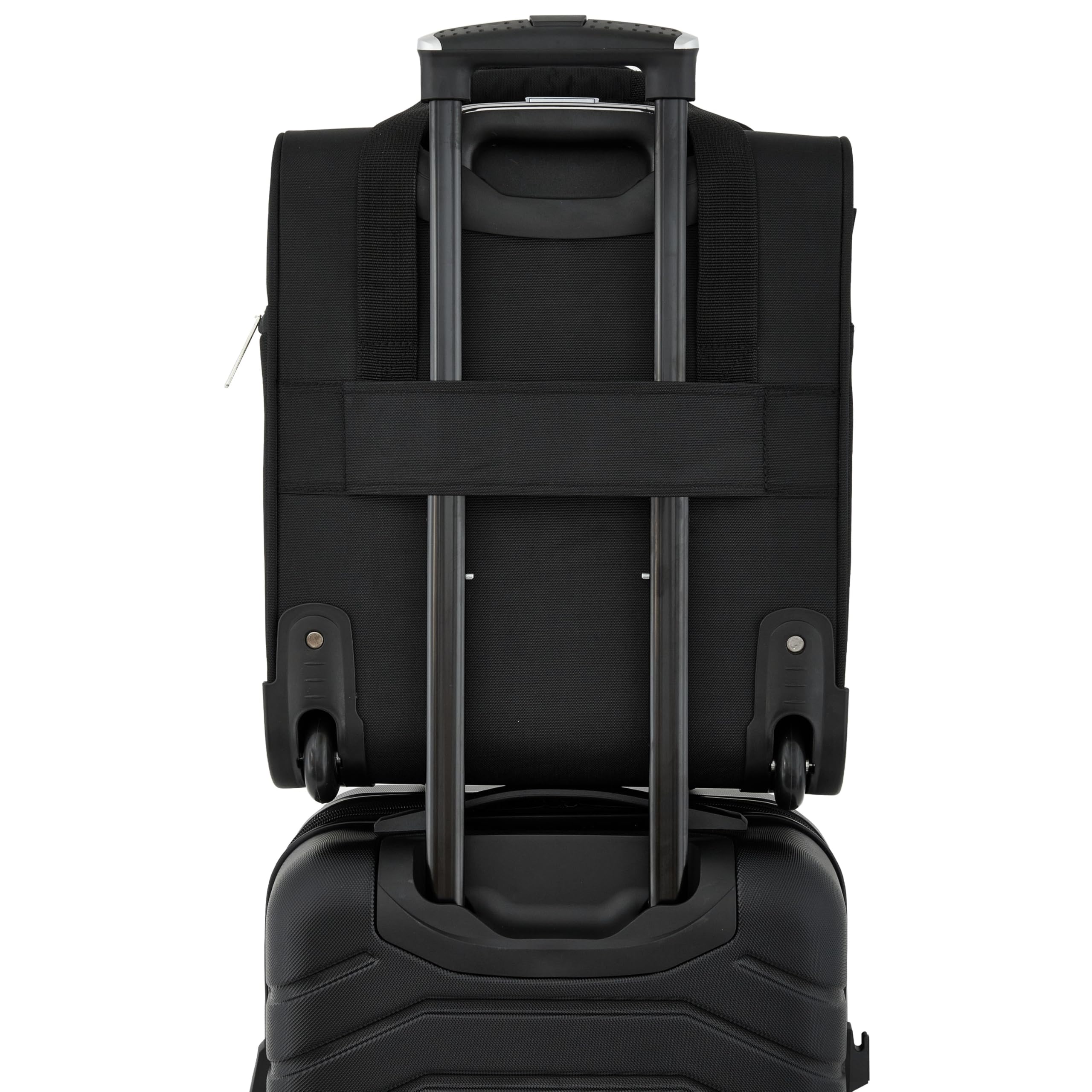 French Connection 16" Underseat Carry-On Luggage with USB/USB-C Ports, Black