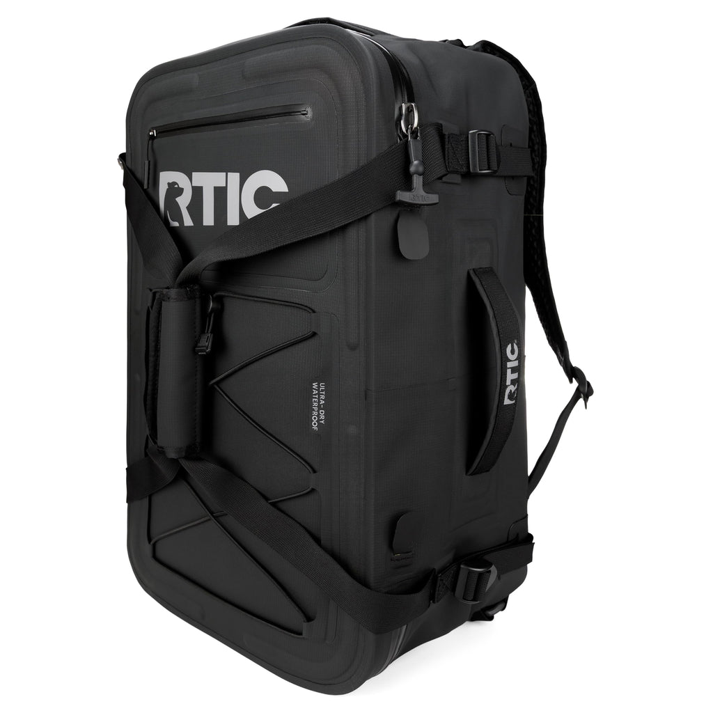 RTIC Ultra Dry Duffle Pack, Waterproof Outdoor Backpack Floating Bags for Hiking, Travel, Camping, Boating, Backpacking, 60L, Black & Graphite