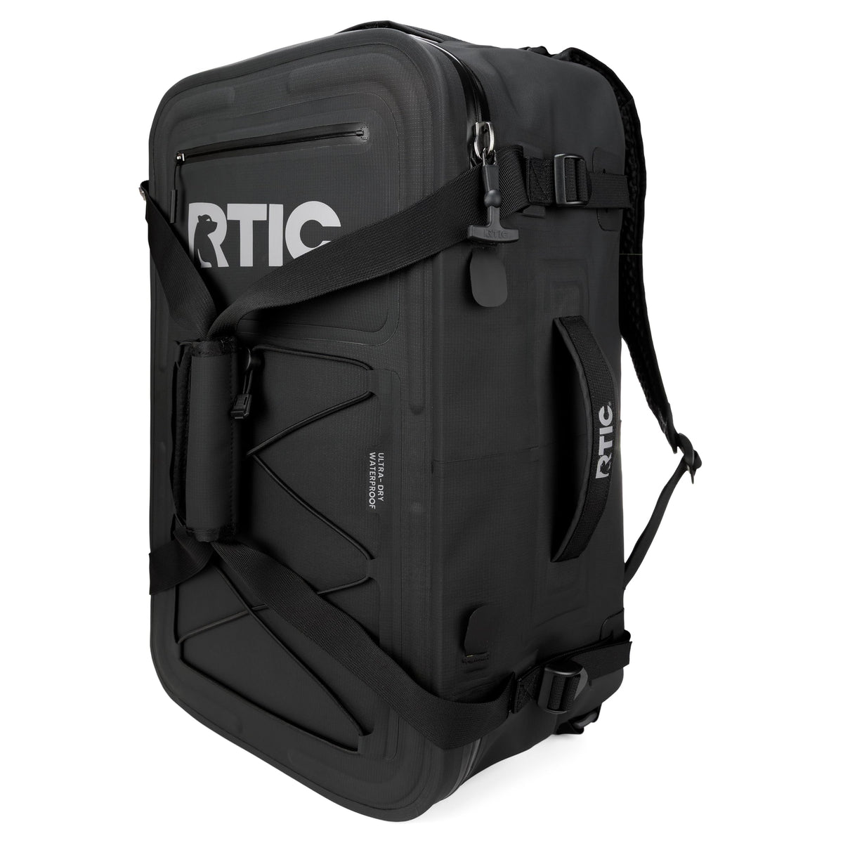 RTIC Ultra Dry Duffle Pack, Waterproof Outdoor Backpack Floating Bags for Hiking, Travel, Camping, Boating, Backpacking, 60L, Black & Graphite