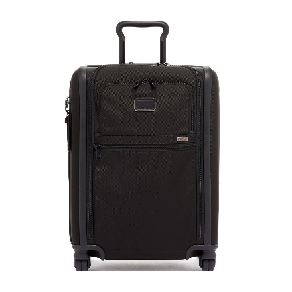 TUMI - Alpha Continental Expandable 4-Wheeled Carry-On Luggage - Compact Travel Suitcase - TSA Lock Tracer - Black