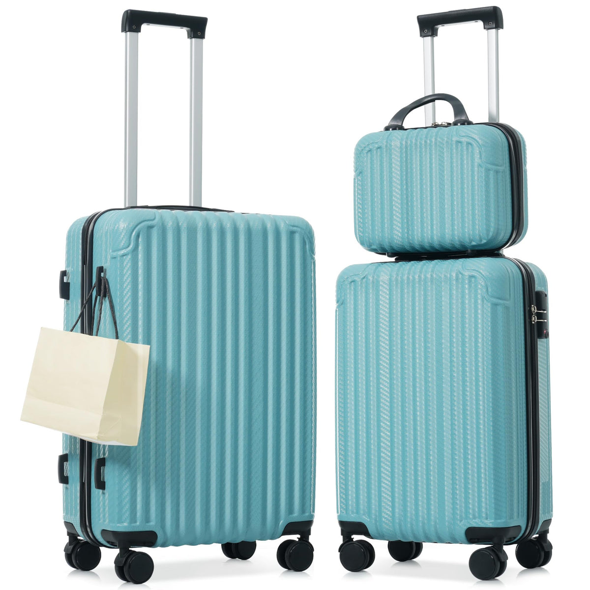 Merax Luggage Set 3 Piece, Hardshell ABS Suitcases with Spinner Wheels TSA Lock, Lightweight Durable Travel Luggage, 20" Carry-On 24" Checked, 12/20/24