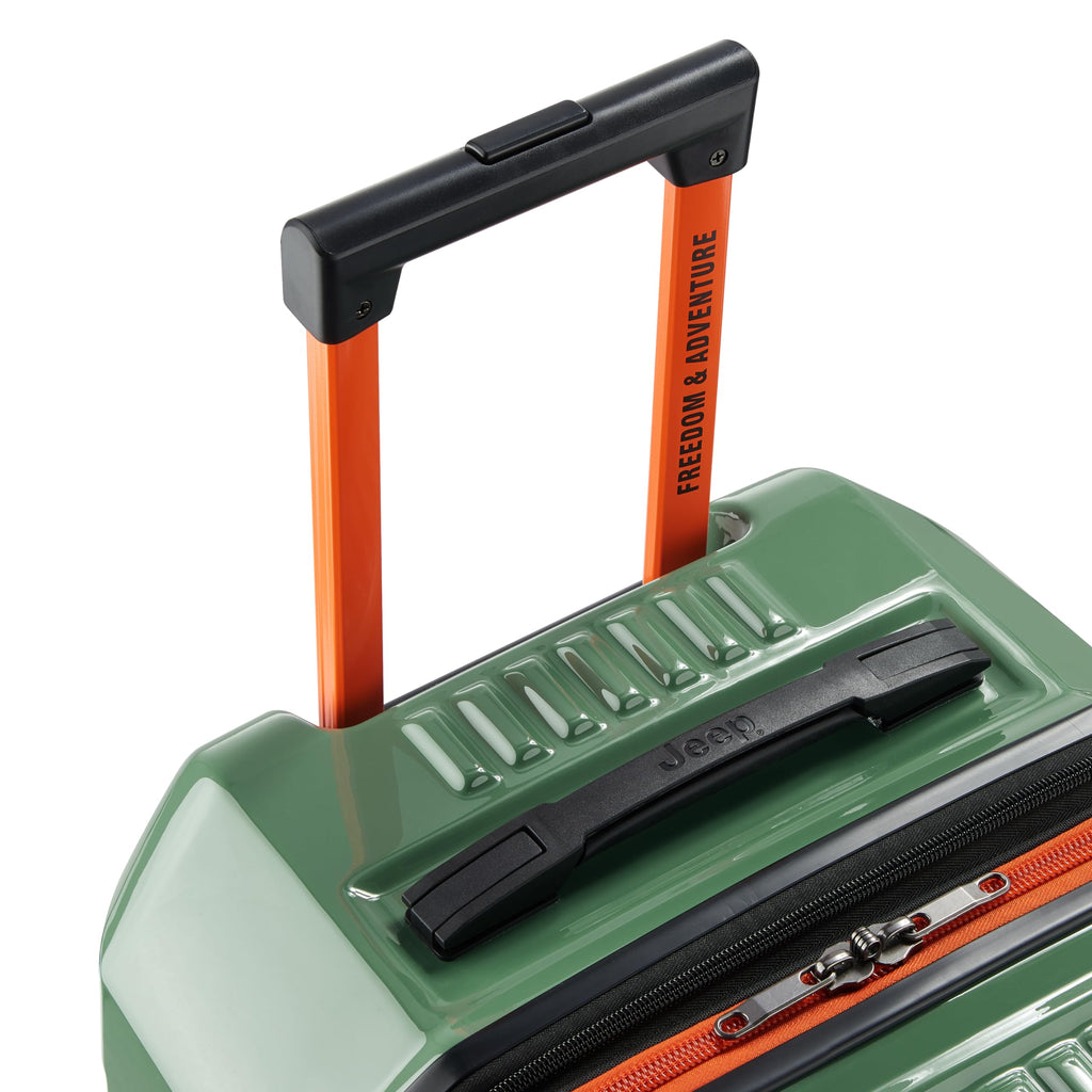 Jeep JH003B Hardside Expandable Luggage with Two Wheels, Elm Green, Checked-Large 30 Inch