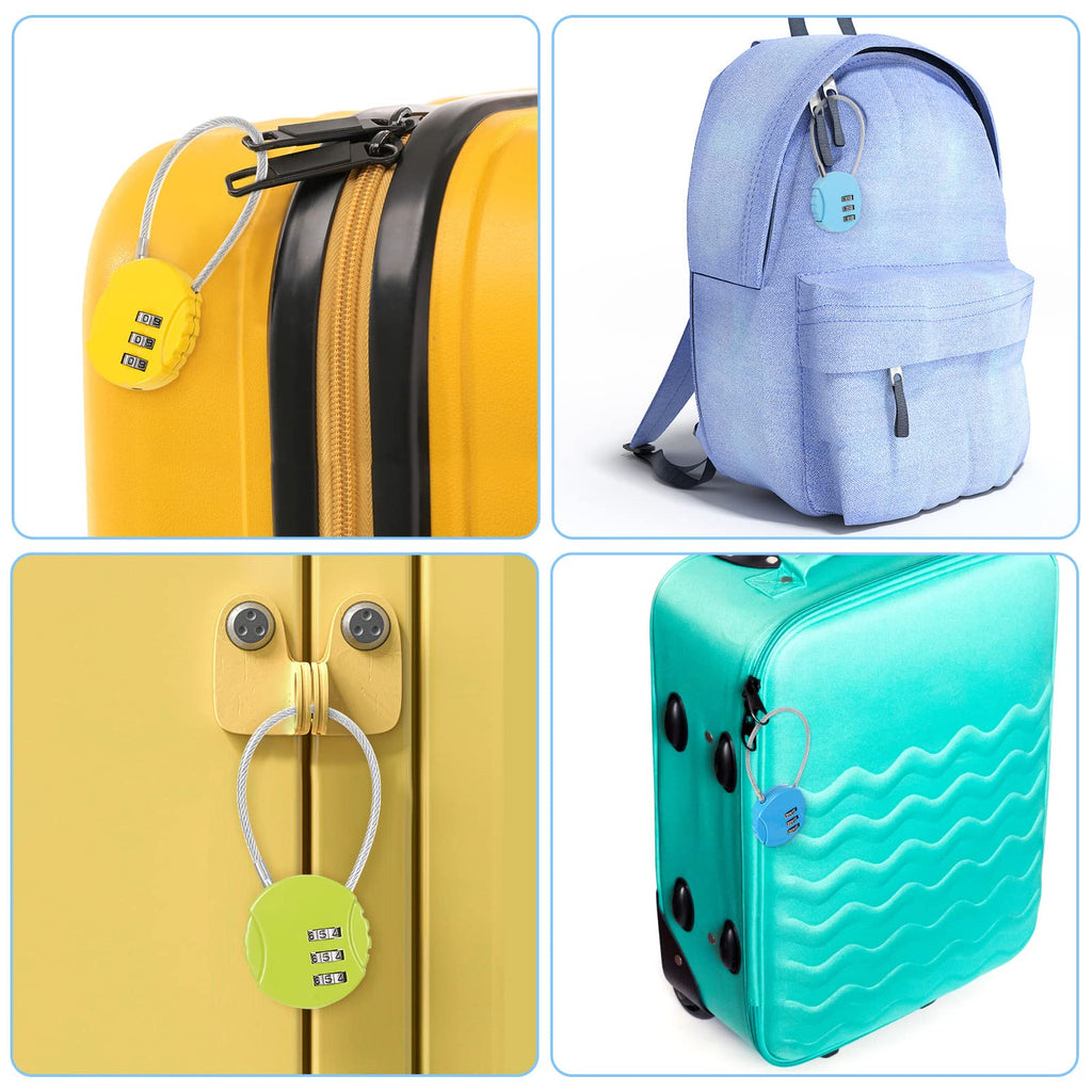 Moxweyeni 32 Pack Combination Wire Lock 3 Digit Small Combo Luggage Number Cable Padlock Outdoor Waterproof Resettable Lock for School Gym Locker Travel Backpack Suitcase Storage (Assorted Color)