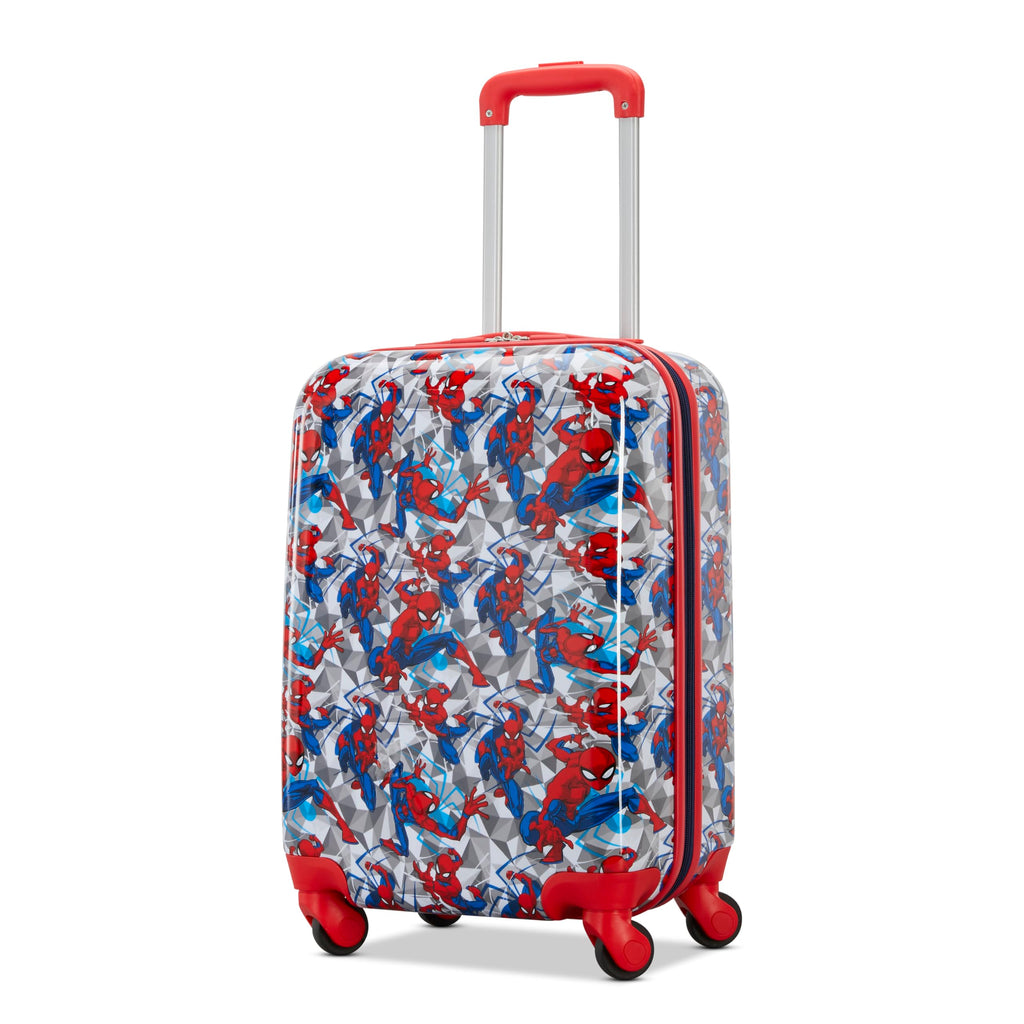 American Tourister Spiderman Iconic Carry-On Luggage - Airline Approved, Durable Hardshell - Roll Confidentially with Spinner Wheels & Colorful Adjustable Handle