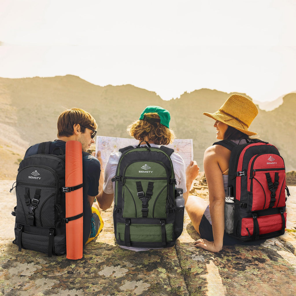 SEMSTY Hiking Backpack, 30L/40L/50L Expandable Hiking Backpack for Men and Women, Travel Backpack Flight Approved