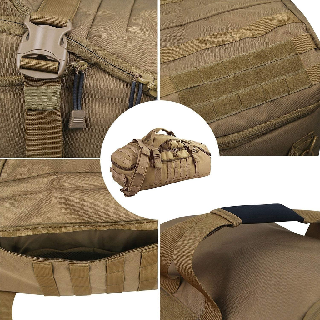 Miramrax Travel Duffle Bag Backpack for Men - Large Tactical Bags Weekender Gym Bag for Overnight Traveling Military Workout Deployment Sports (Coyote, 80L)