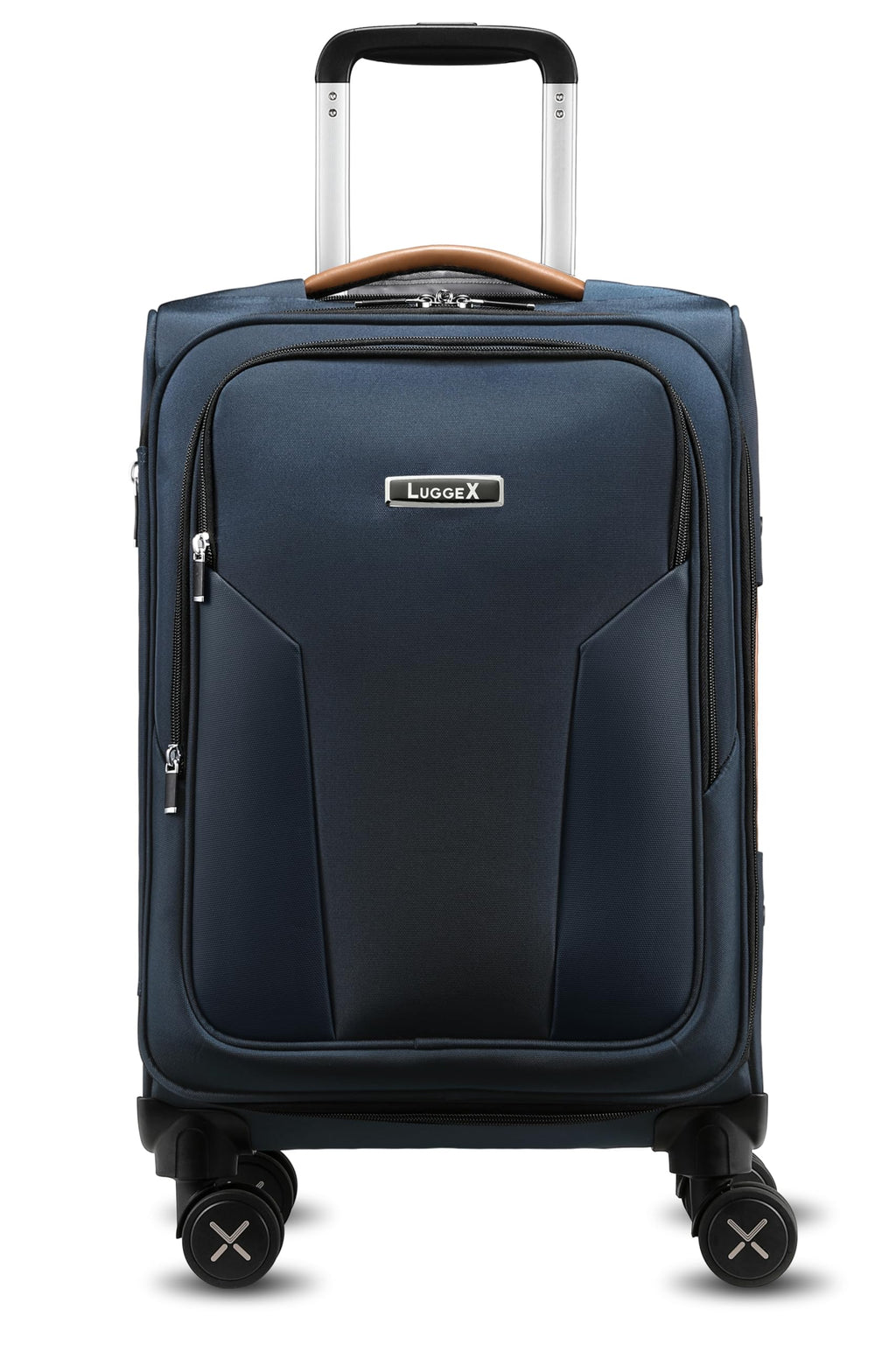 LUGGEX Carry On Luggage Suitcases with Spinner Wheels, 20 Inch Softside Expandable Rolling Suitcase for Travel, Business (Blue)