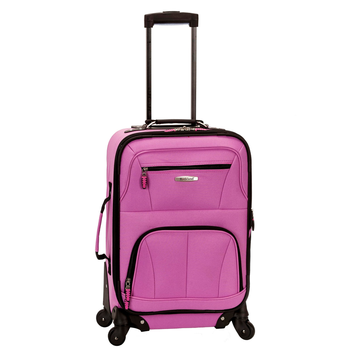 Rockland Pasadena Softside Spinner Wheel Luggage, Pink, Carry-On 20-Inch