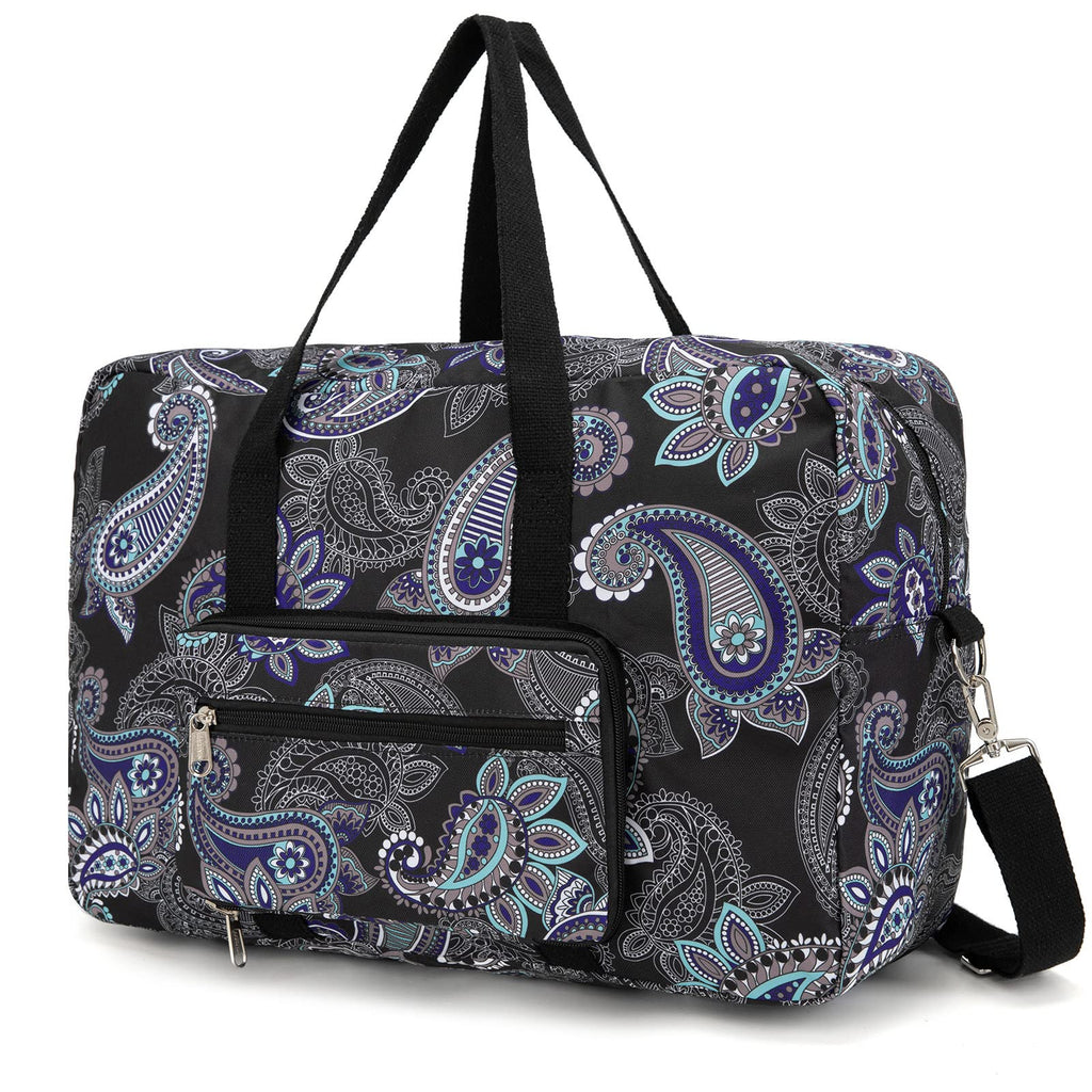 EXYANGEE Foldable Travel Duffel Bag, Medium Women's Weekender and Overnight bag carry on Luggage bag for Women
