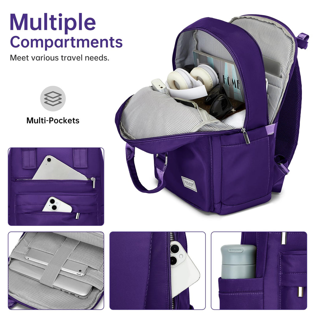 TRIPLAYER Luggage Sets 5 Pieces, PP Hardshell Suitcase Set with Spinner Wheels, Suitcases for Women (Purple)