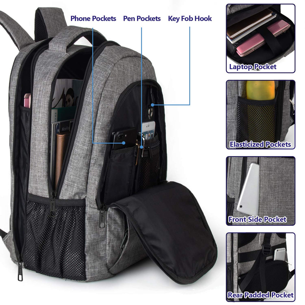 17 Inch Laptop Backpack, MATEIN TSA Large Backpack for Travel and Business with USB Charger Port, Water Resistant Big Flight Approved Weekender Carry-On Backpack