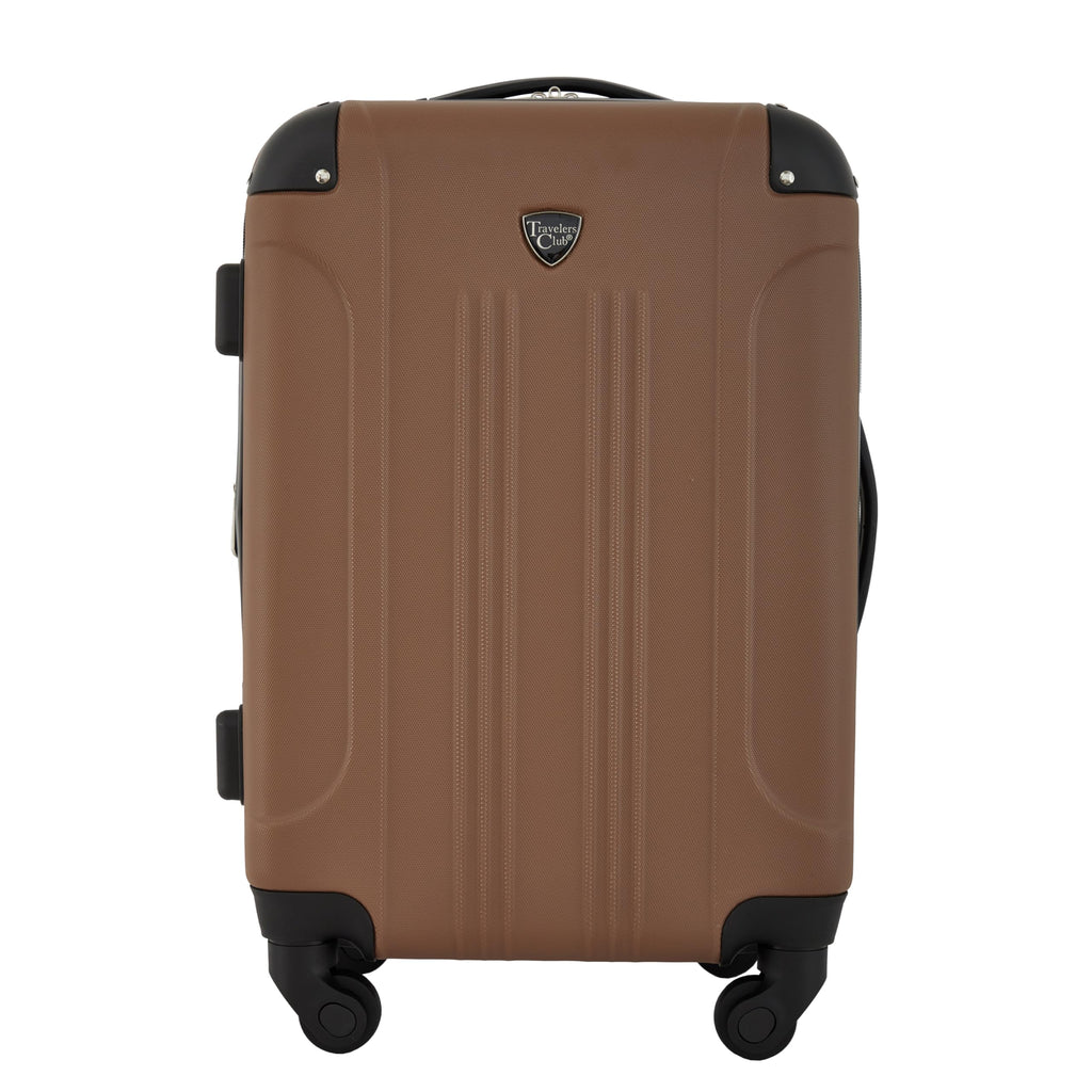 Travelers Club Chicago Hardside Expandable Spinner Luggage, Rum Caramel, 22" Carry-On