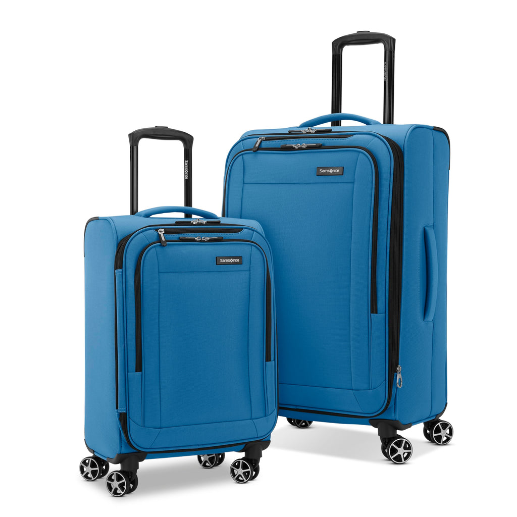 Samsonite Saire LTE Softside Expandable Luggage with Spinner Wheels, Carribean Blue, 2-Piece Set (Carry-on/Medium)