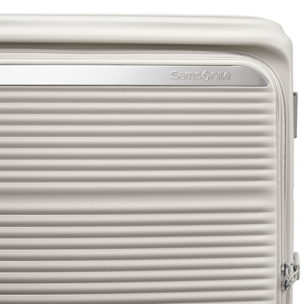 Samsonite Paralux Large Checked Luggage - Innovative Design - Quick Access Front Pocket - Dual Suspension Wheel Technology - TSA Lock - Expandable - Includes Removable Packing Cubes - Stone Grey