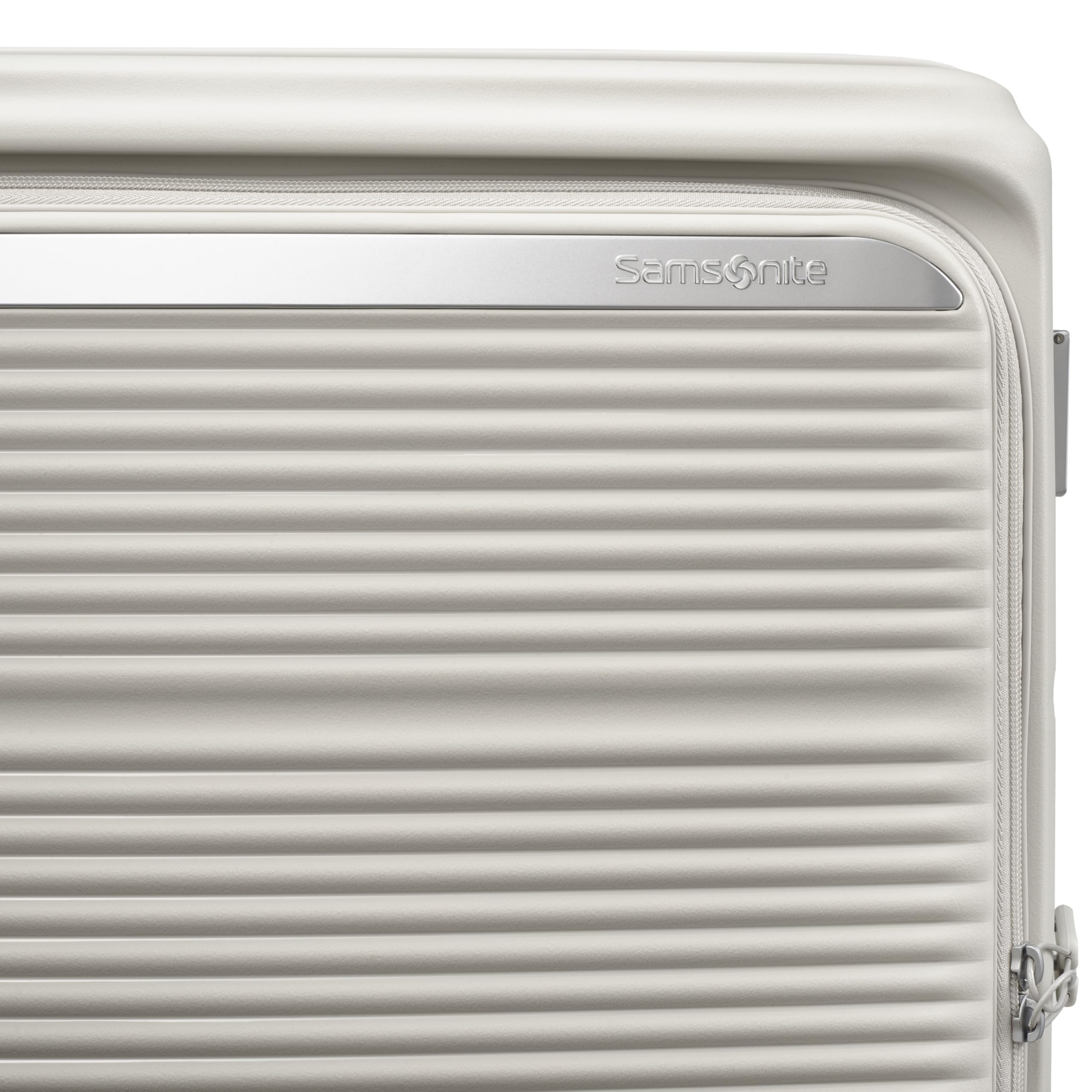Samsonite Paralux Large Checked Luggage - Innovative Design - Quick Access Front Pocket - Dual Suspension Wheel Technology - TSA Lock - Expandable - Includes Removable Packing Cubes - Stone Grey