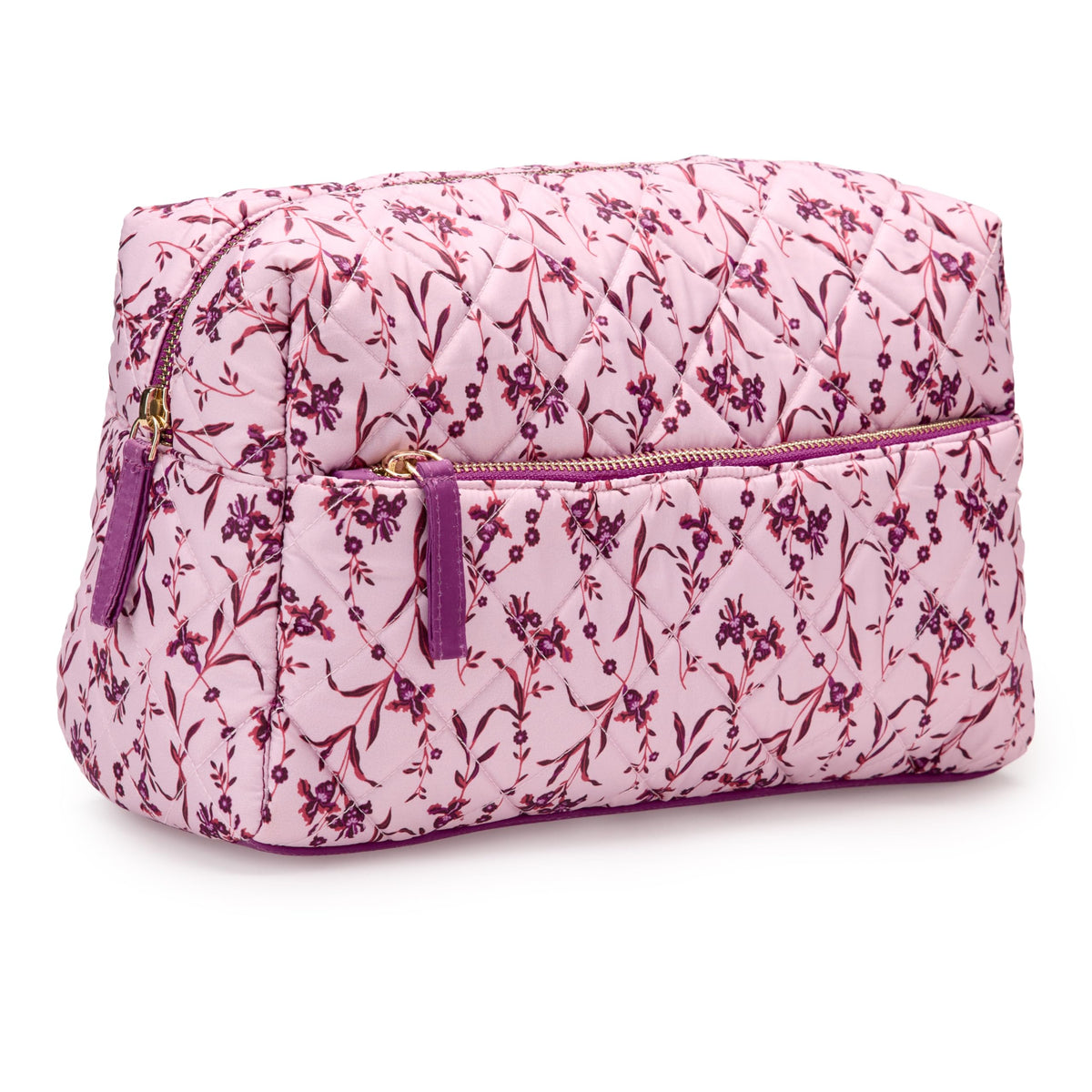 Amazon Essentials Women's Quilted Travel Makeup Bag with Mesh Compartments