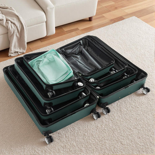 11 Piece Travel Luggage Sets, 4 Piece Hardshell Suitcase with Wheels, 20inch Carry on Luggage, 24inch 28inch 32inch Checked Luggage with 7PC Organizer Bags