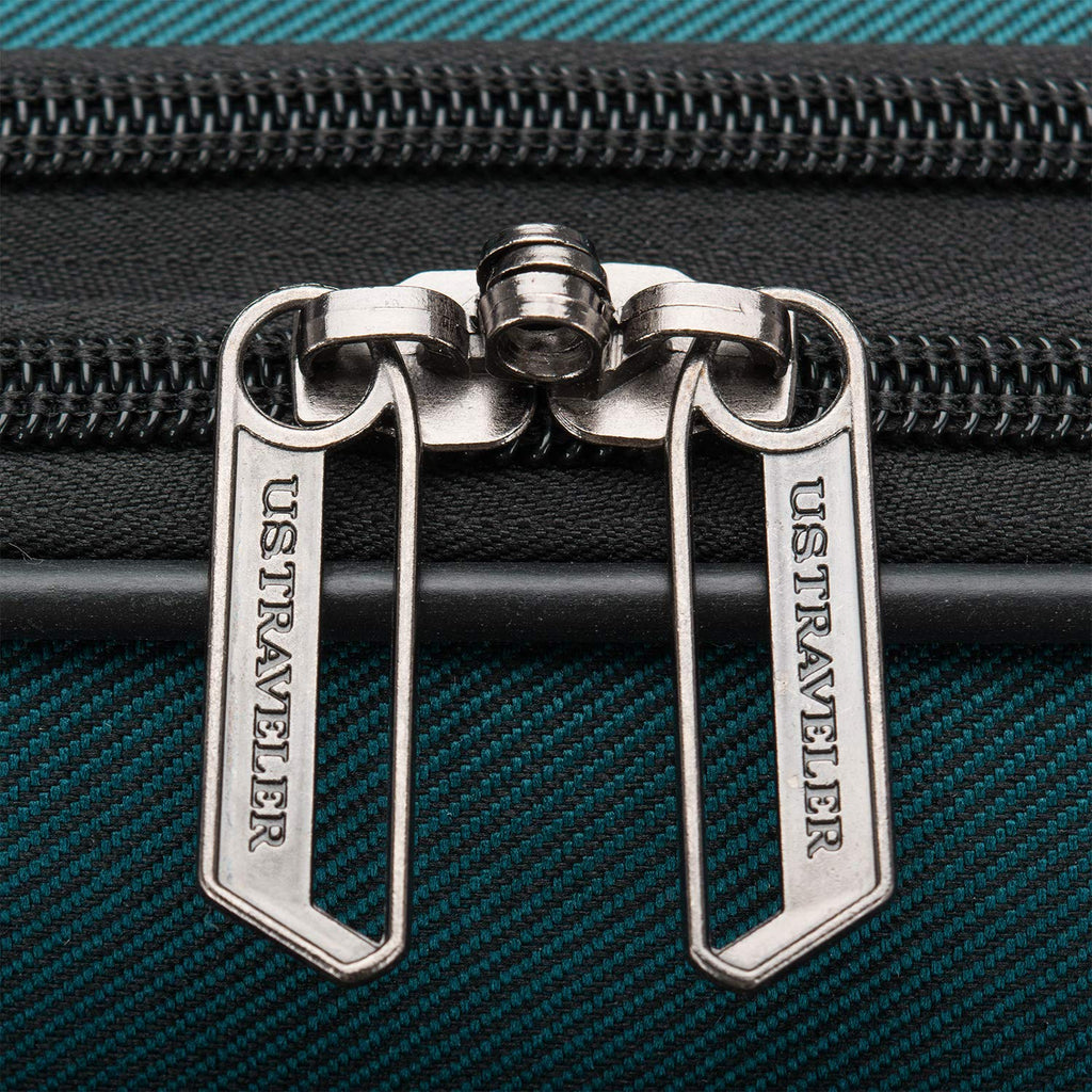 U.S. Traveler Aviron Bay Expandable Softside Luggage with Spinner Wheels, Teal, Carry-on 23-Inch