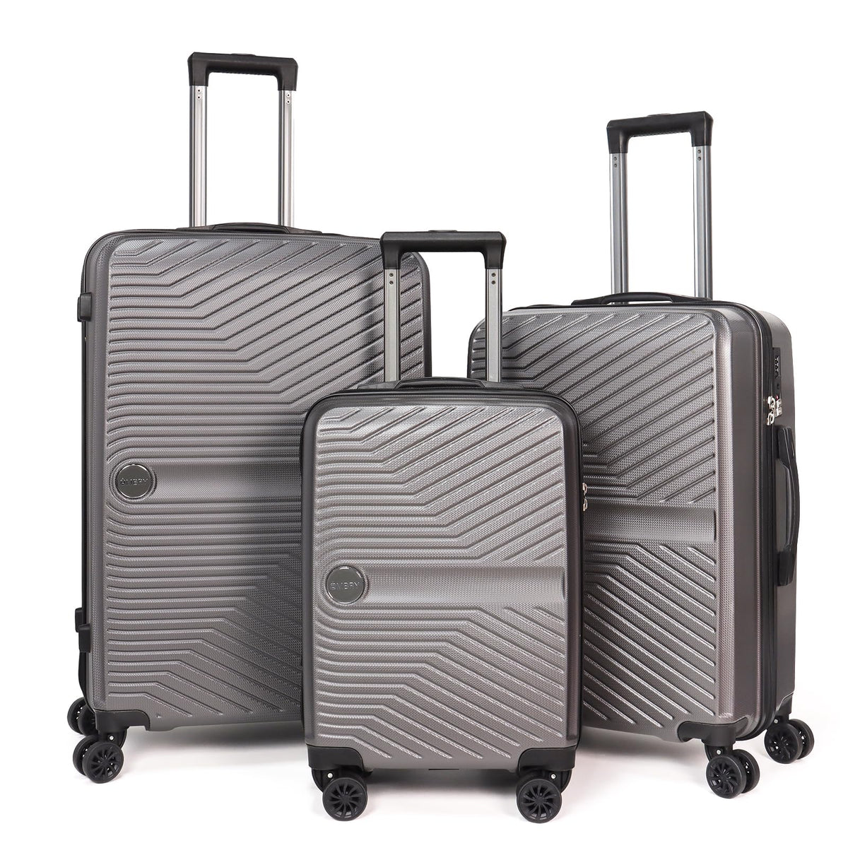 OMBRY Luggage Set 3 Pieces -Suitcase Set - Luggage with Wheels - Check-in Luggage - PC + ABS Durable Suitcase Rotating Silent Wheels 3-Piece 20/24/28 Mint Green (grey)